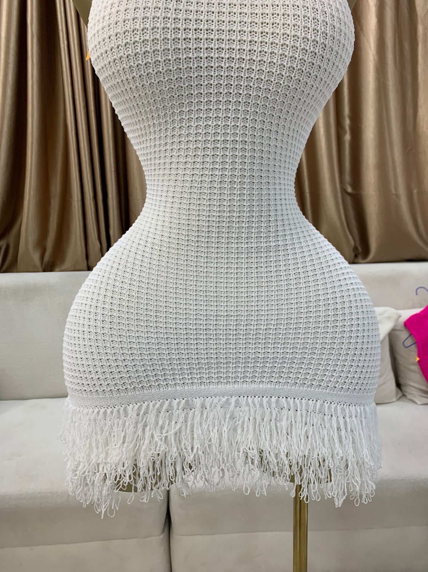 Knitted tassel dress MID123