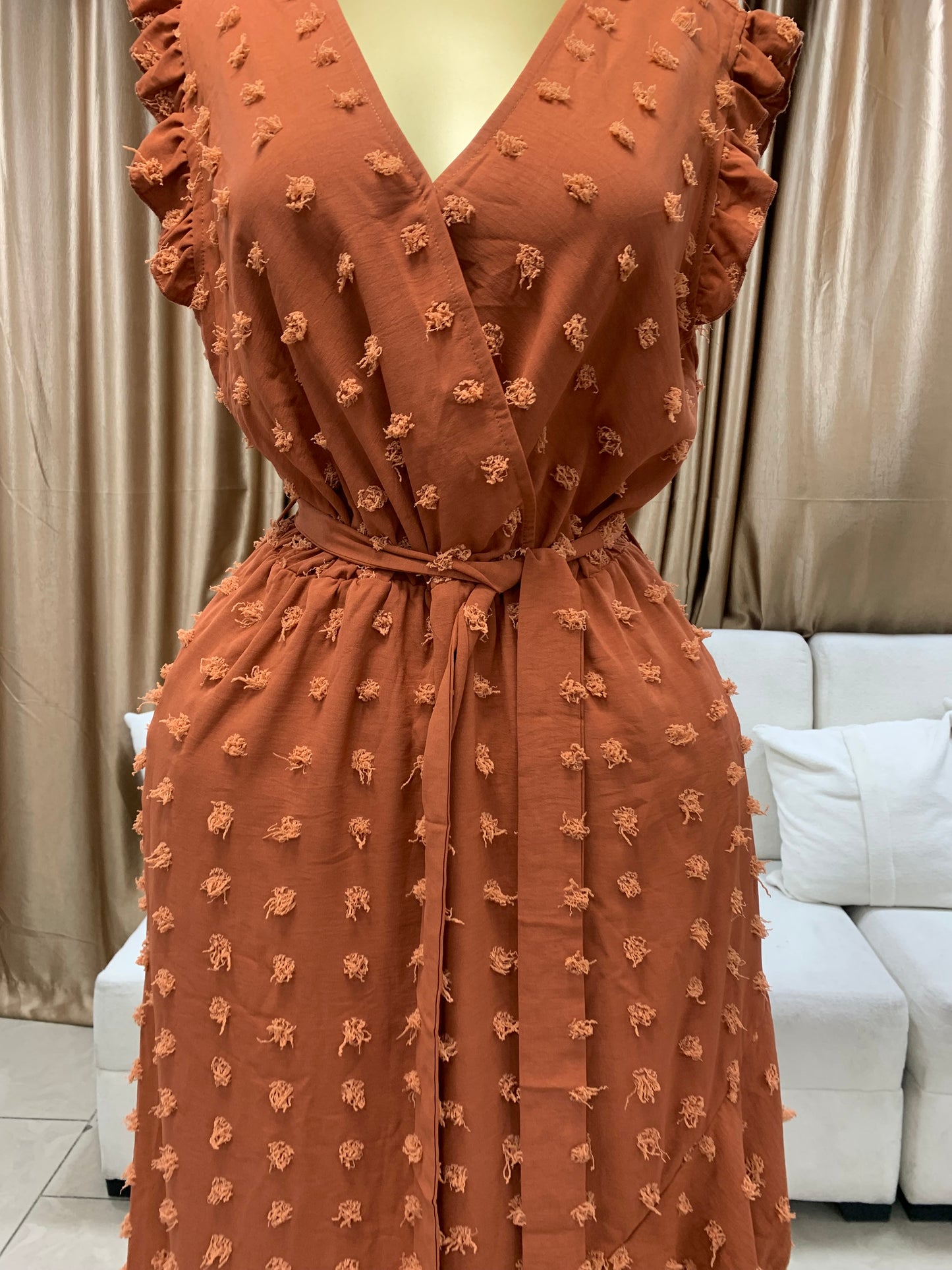 Pimples gown with belt MID106