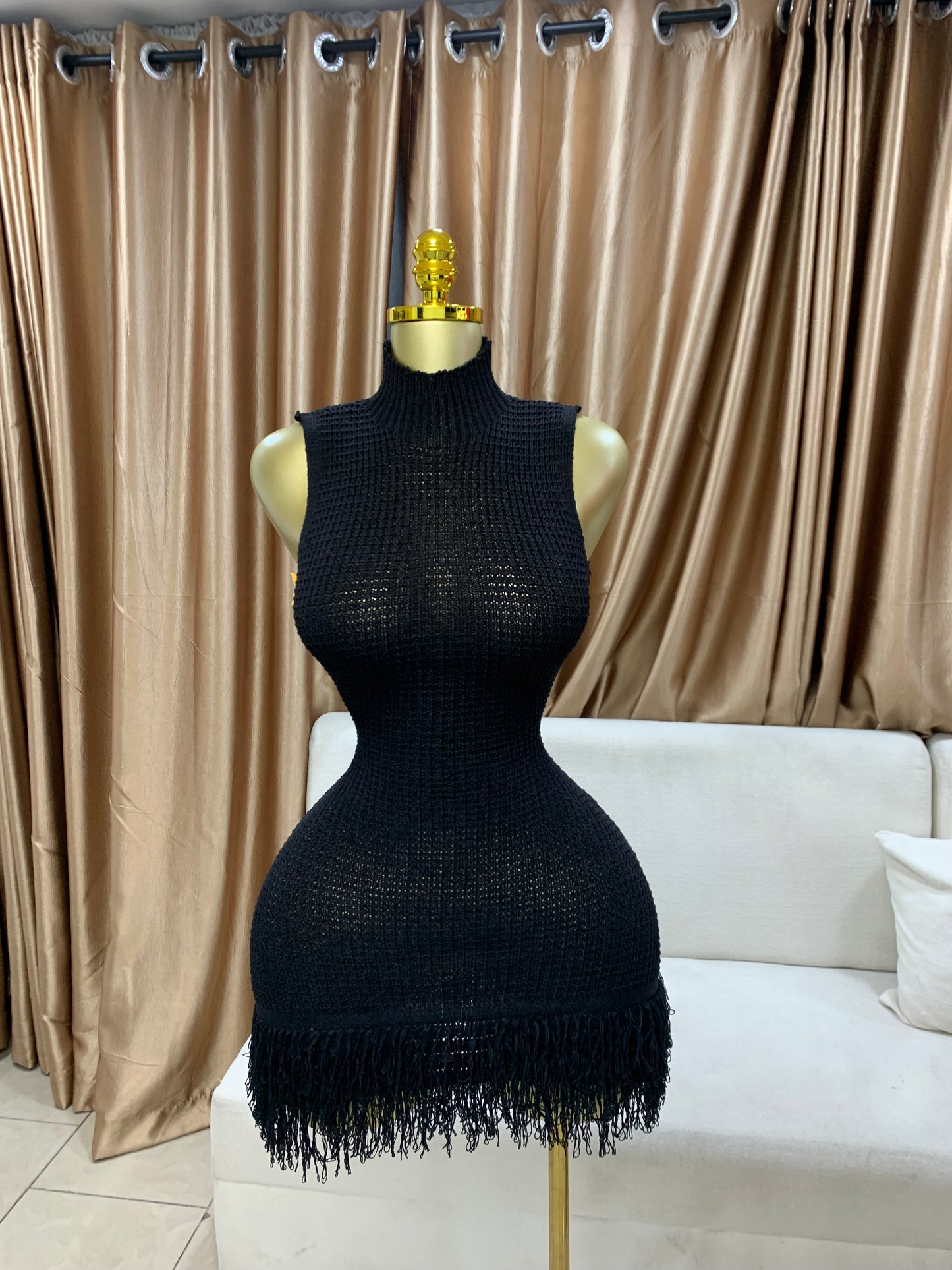 Knitted tassel dress MID123