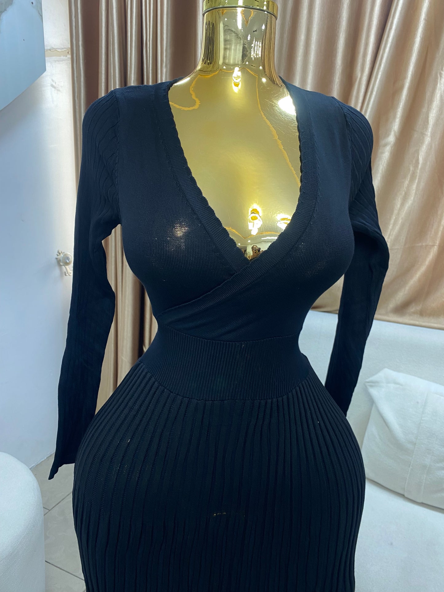 Belt flare dress