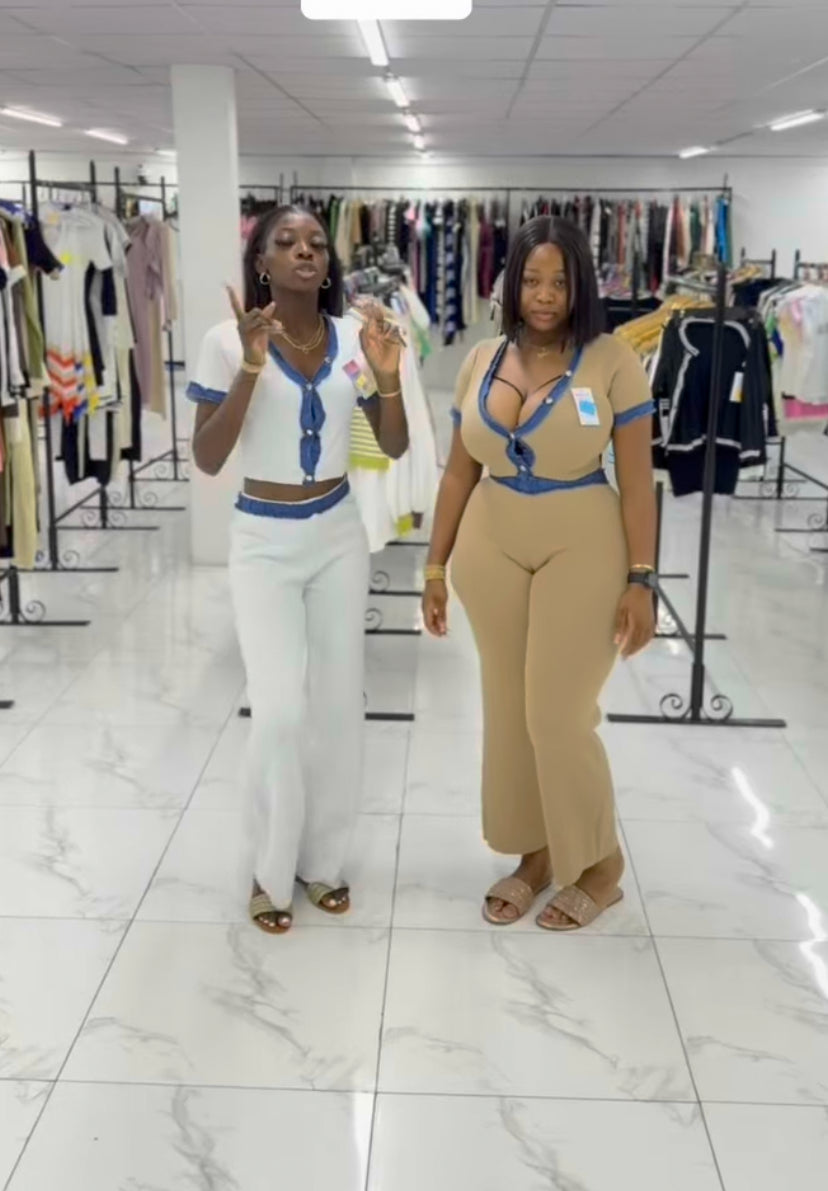 Niki denim neck two piece