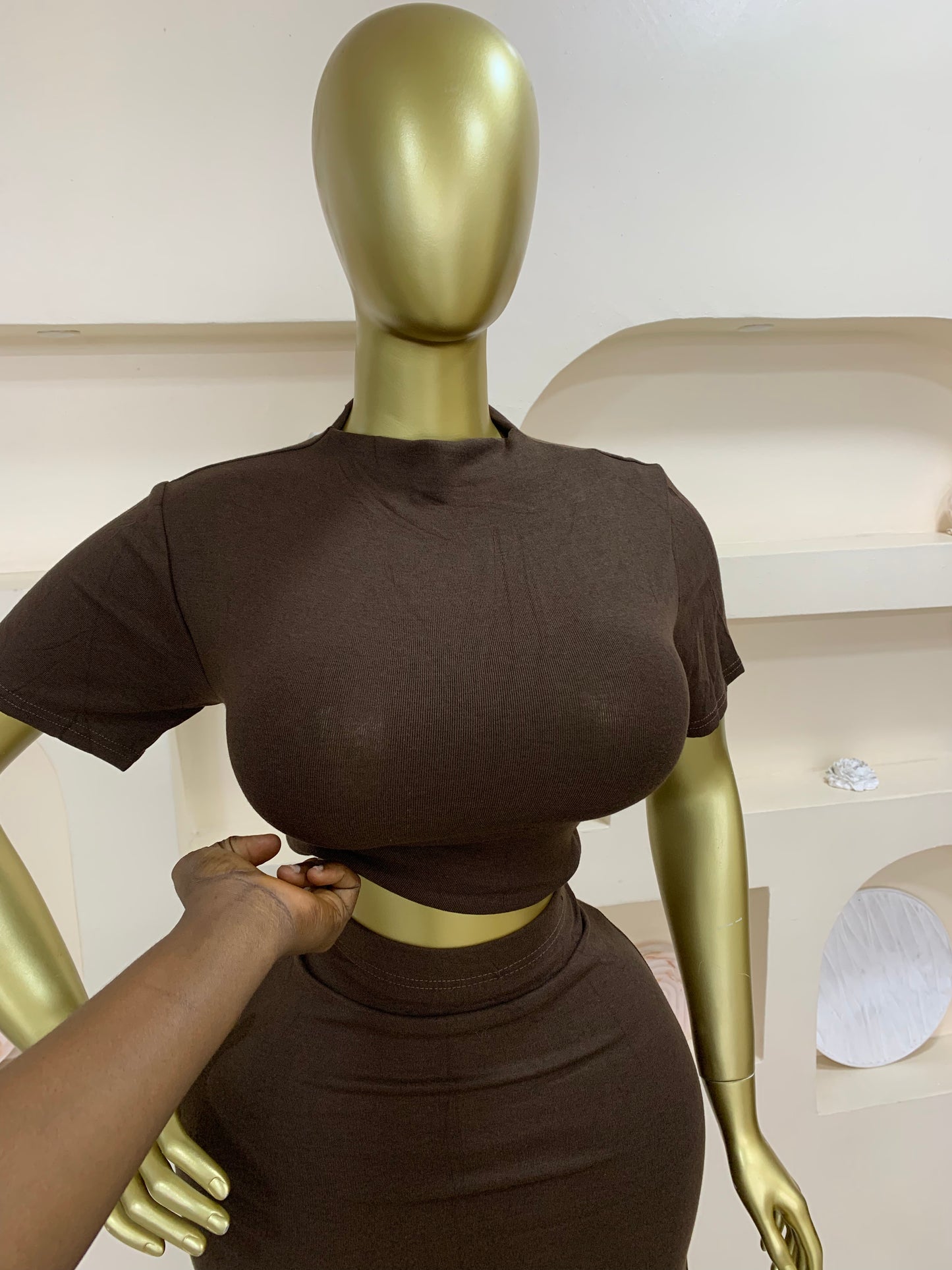 Plain Turtle Neck Two Piece JJ111