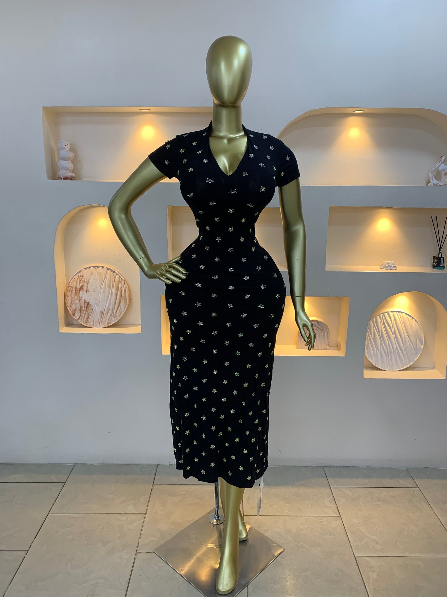 Star Stone Bodycon Dress MW9077