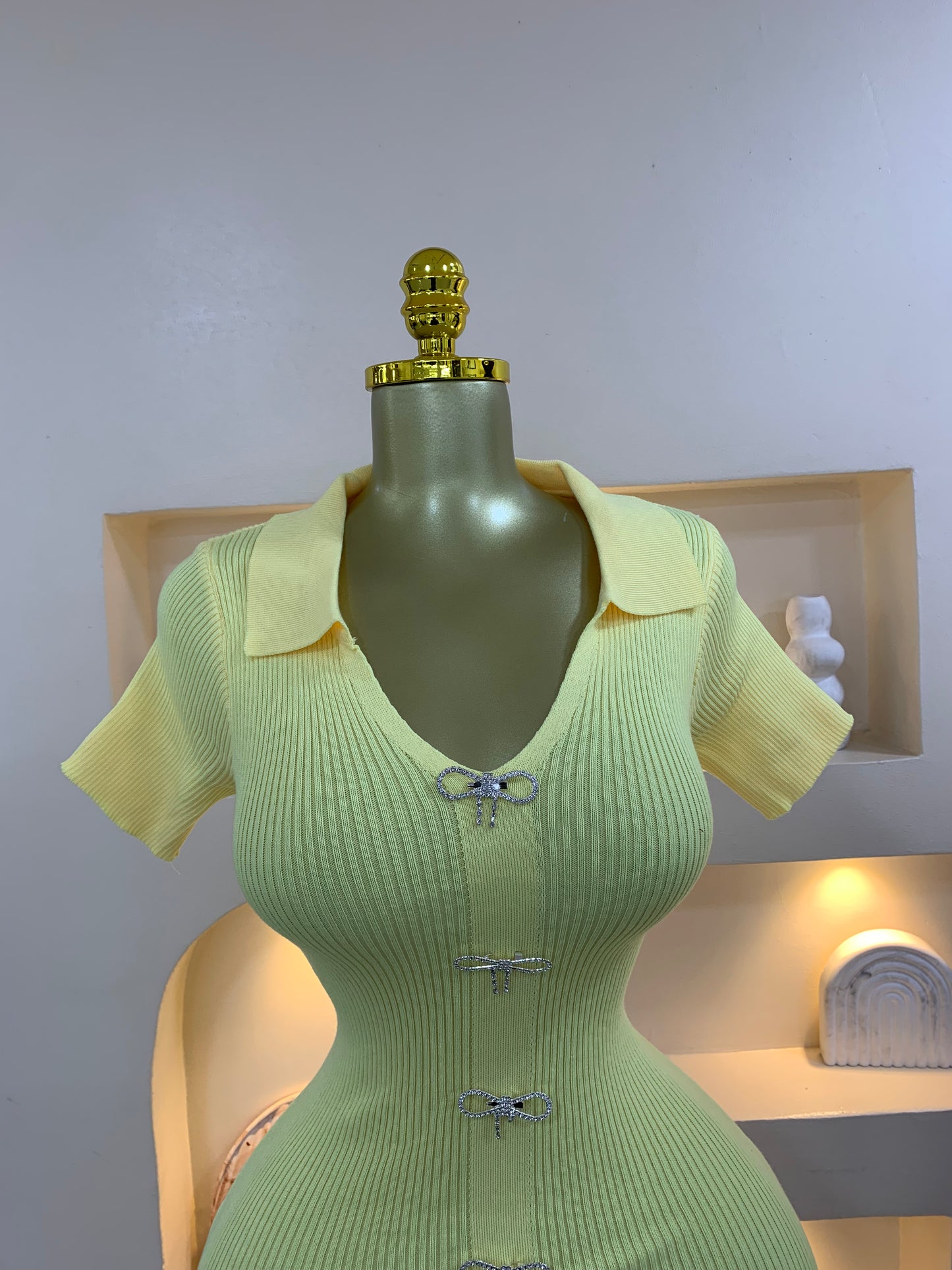 Silver Bow Brooch Dress ZT601