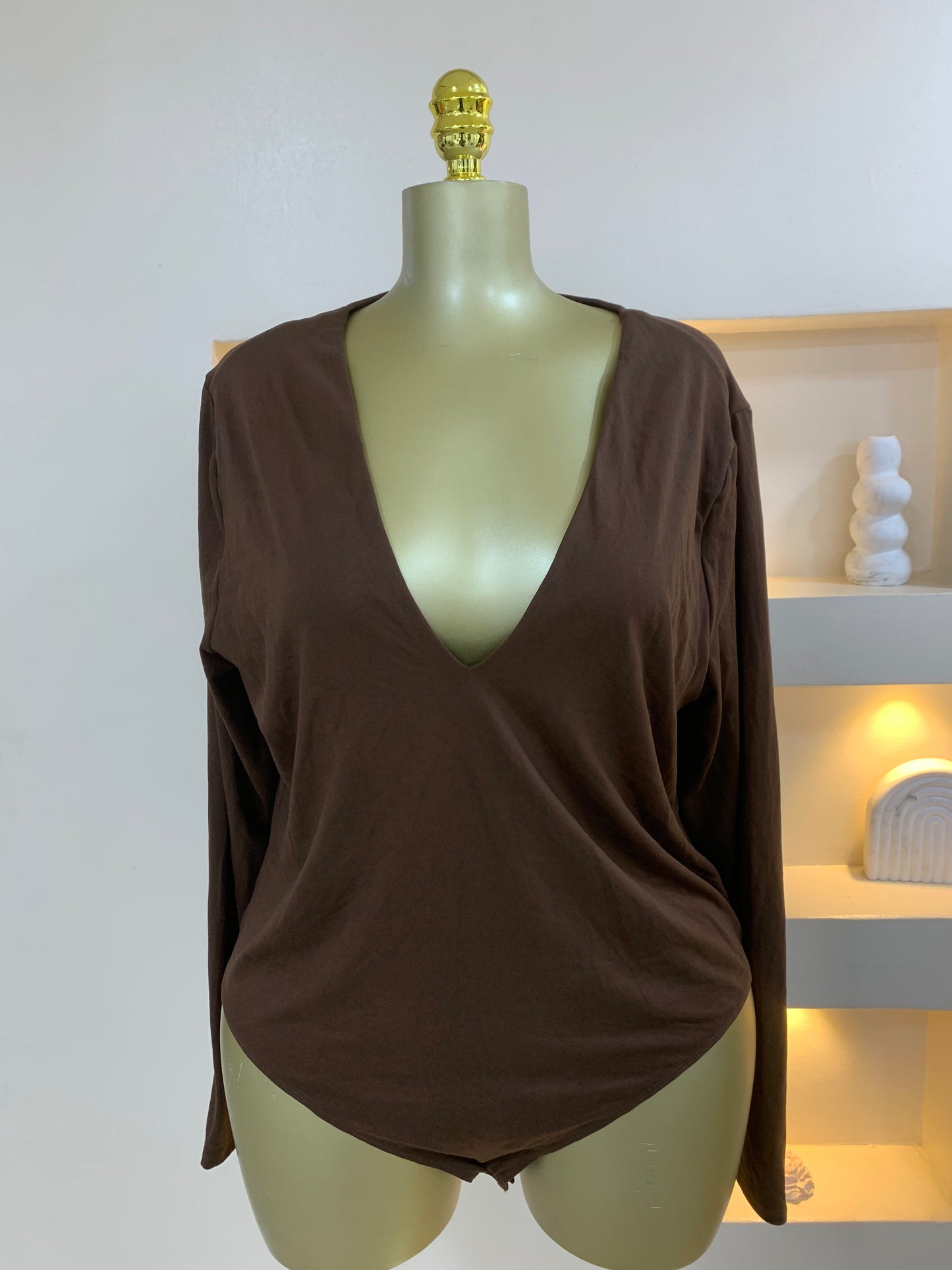 V neck Long sleeve bodysuit TMF030