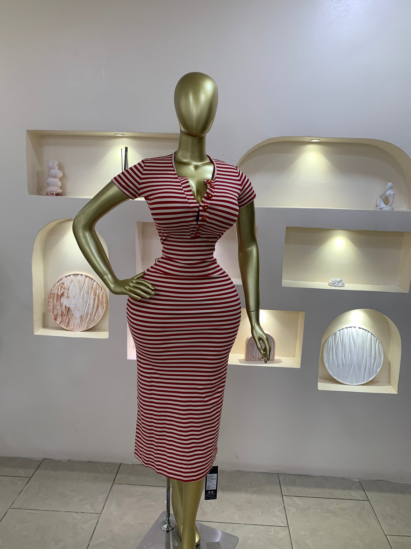 Citron stripe bodycon dress Tmf004
