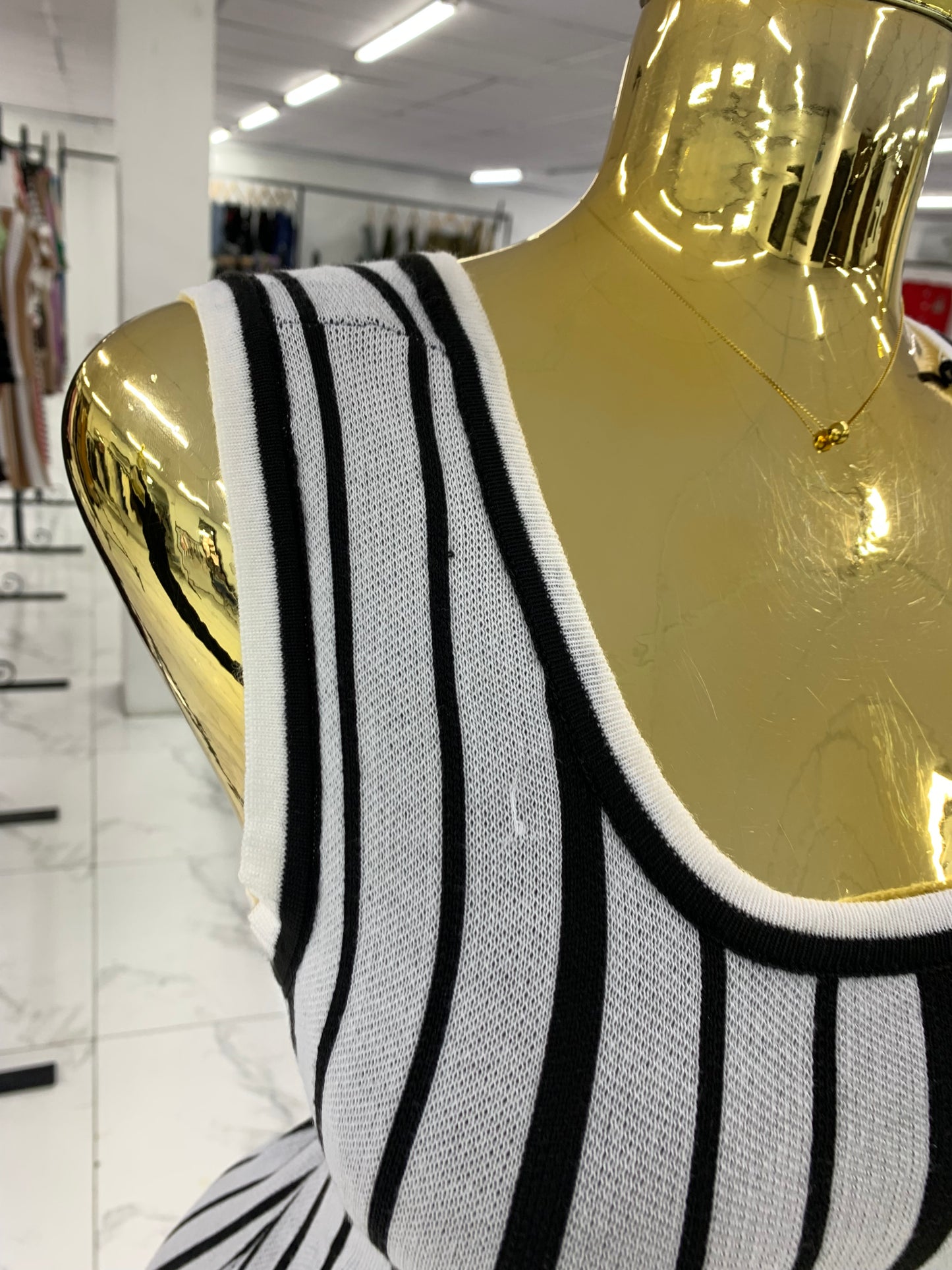 Stripe flare gown