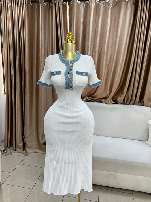 Denim collar dress MID129