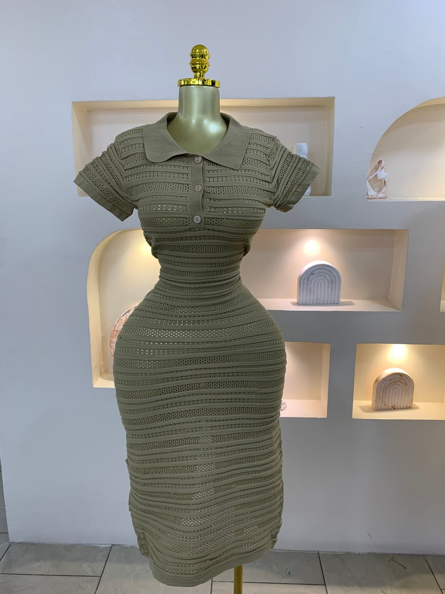Back slit hole Dress MW1010