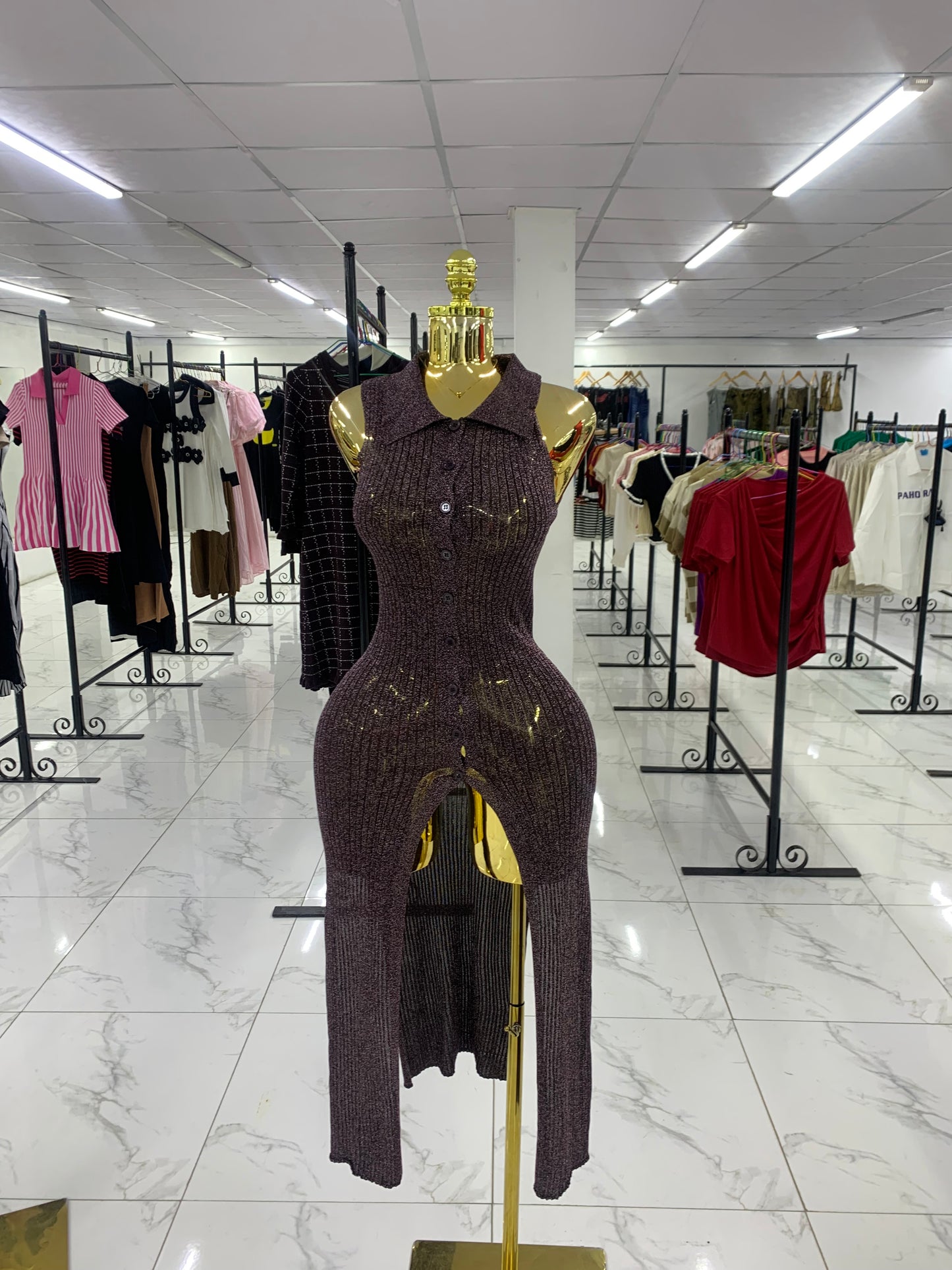 Shinny leggings gown MID137