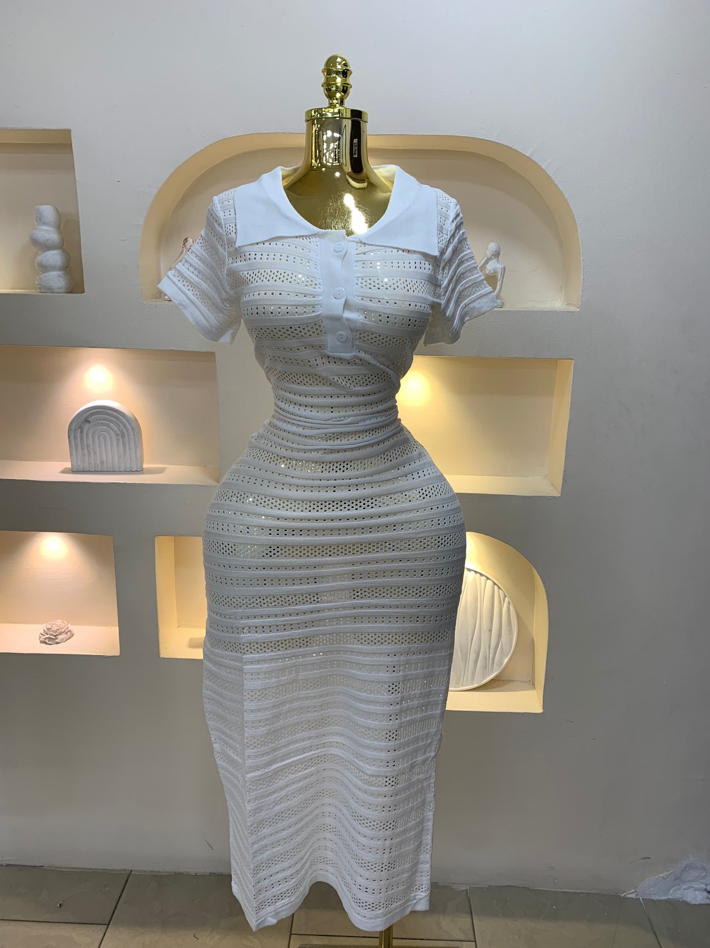 Back slit hole Dress MW1010