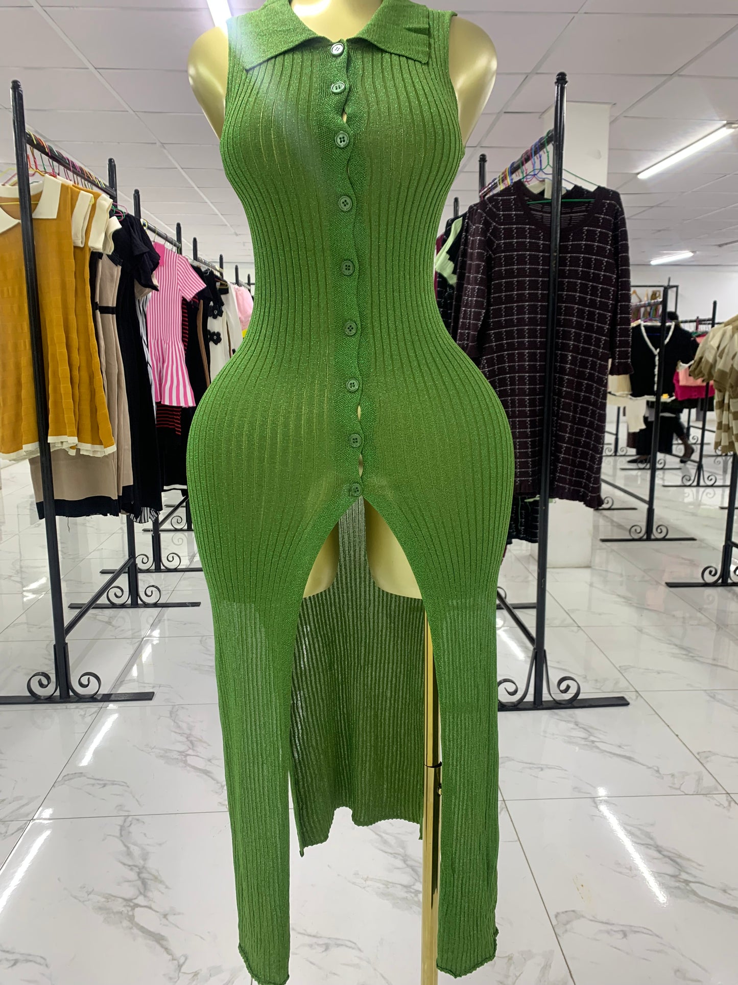 Shinny leggings gown MID137