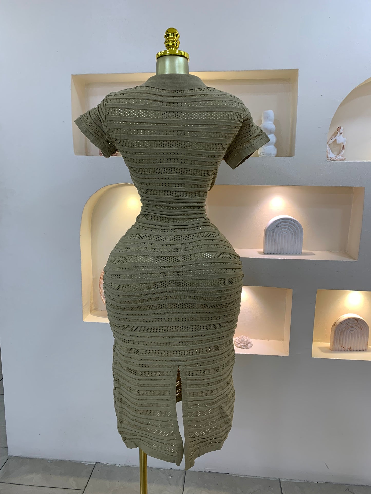 Back slit hole Dress MW1010