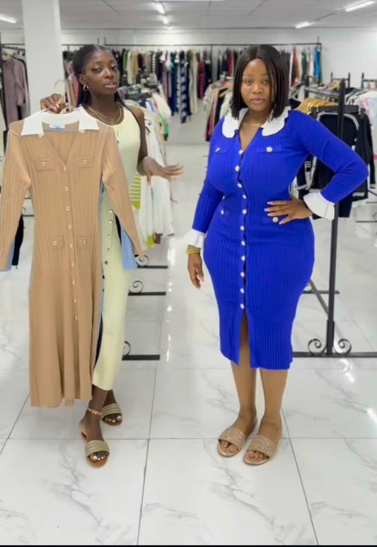 Yina white collar gown