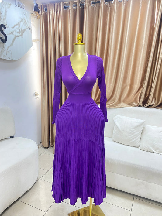 Belt flare dress