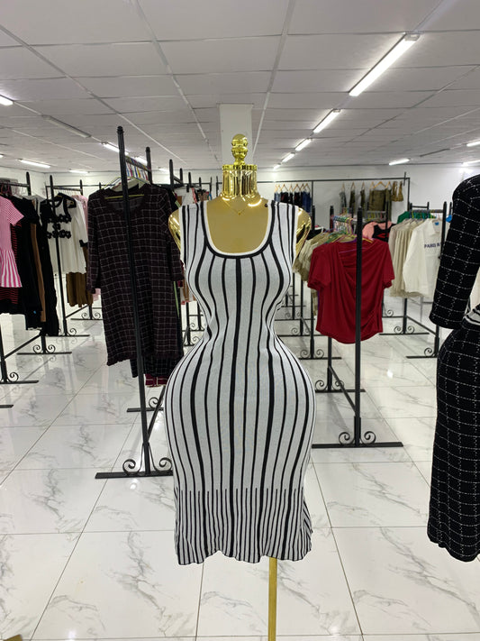 Stripe flare gown