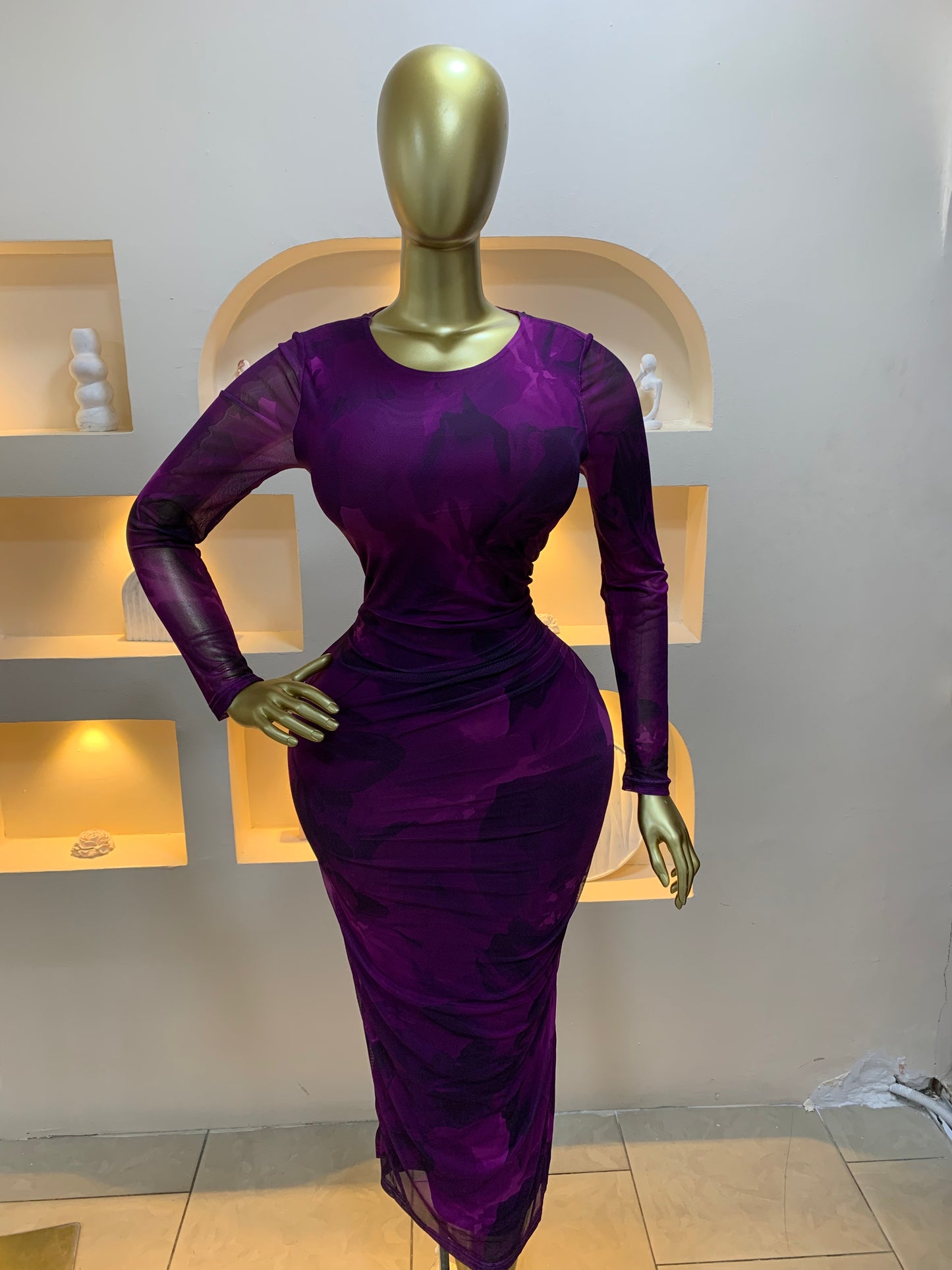 Slit Mesh Dress MRT234
