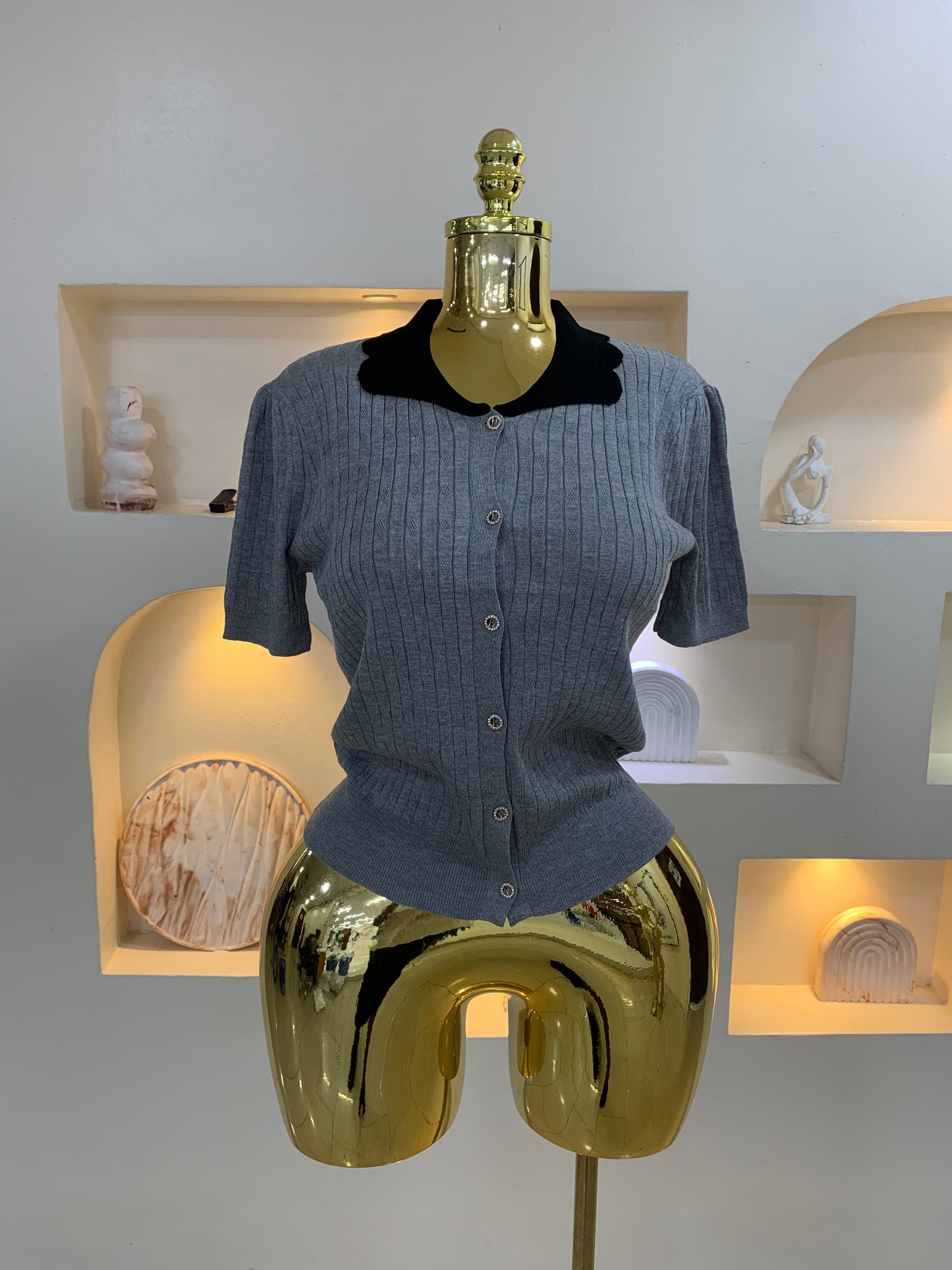 Stone Button Top ZB853