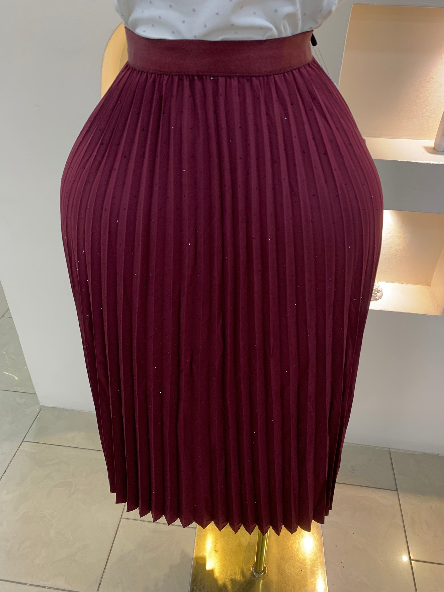 Pleated Stone Skirt ST101