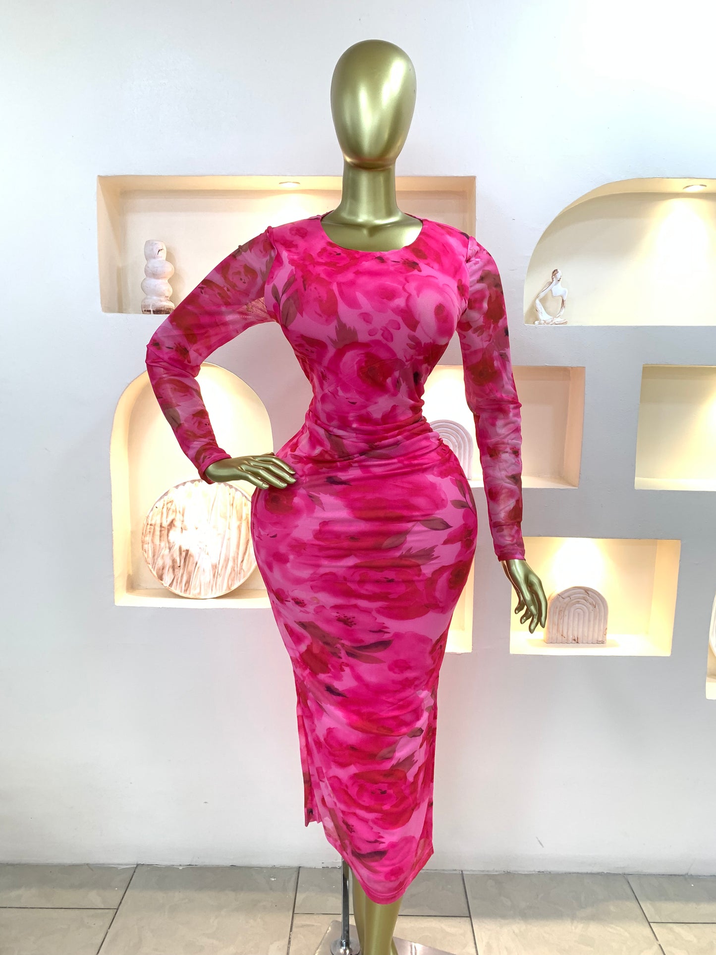 Slit Mesh Dress MRT234