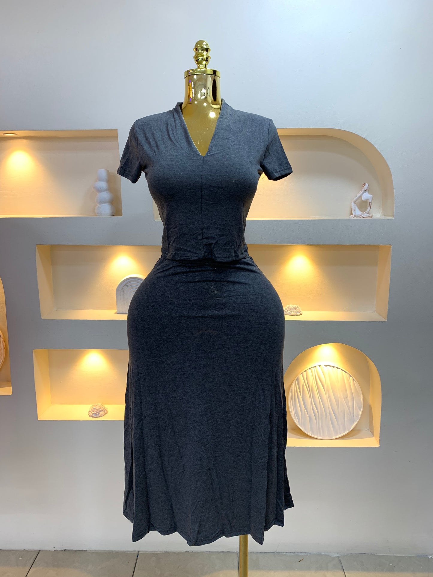 Plain Skirt Two Piece Set GG124