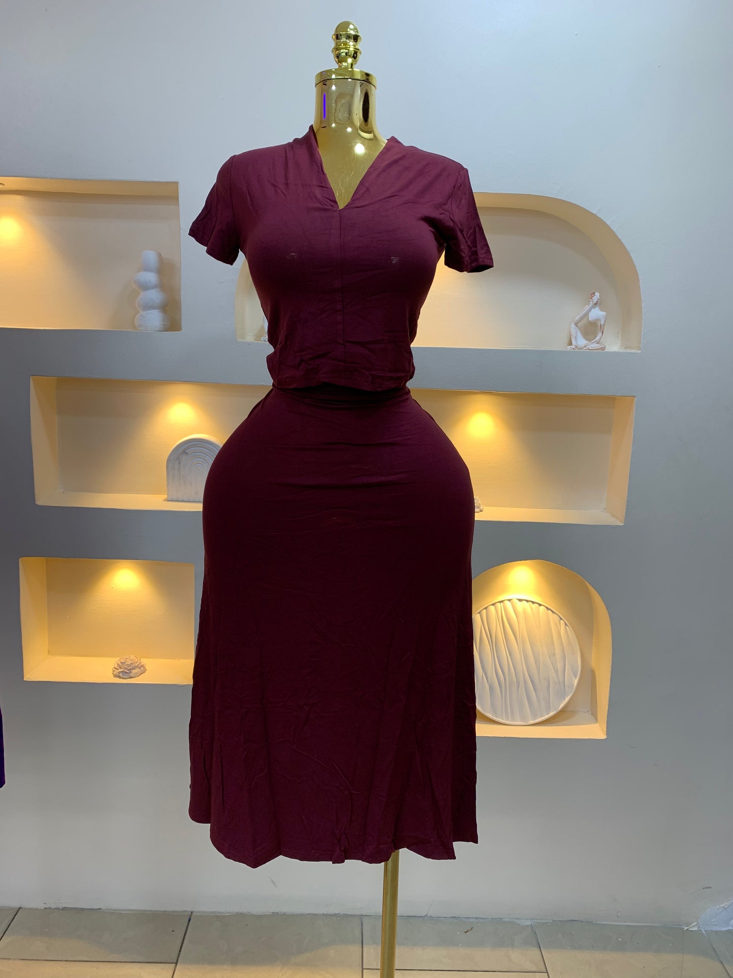 Plain Skirt Two Piece Set GG124