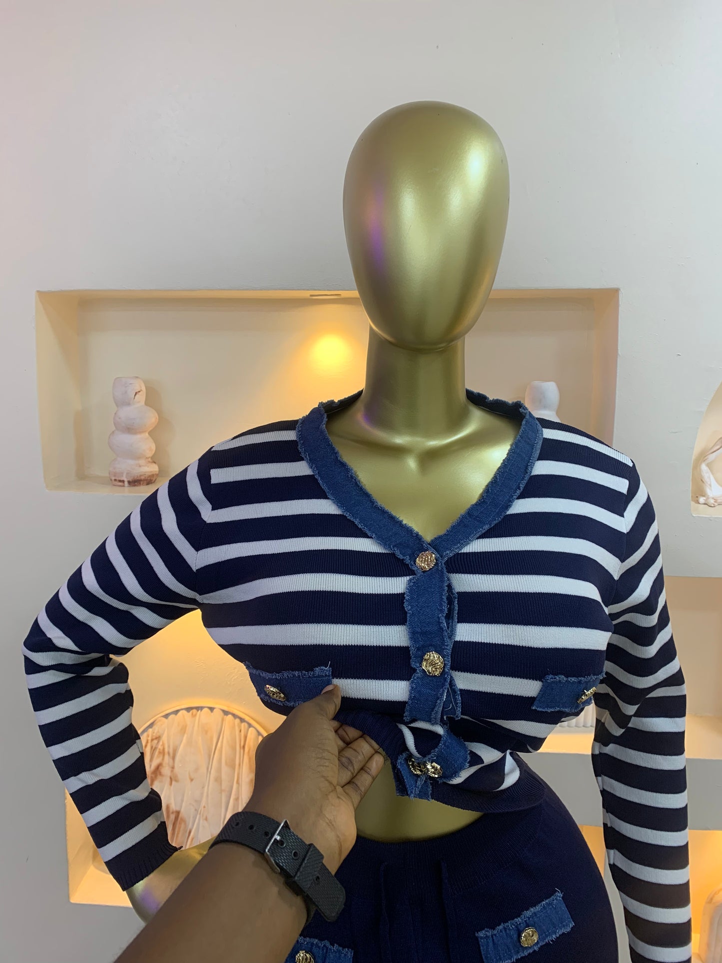 Denim Neck Two Piece MW1111