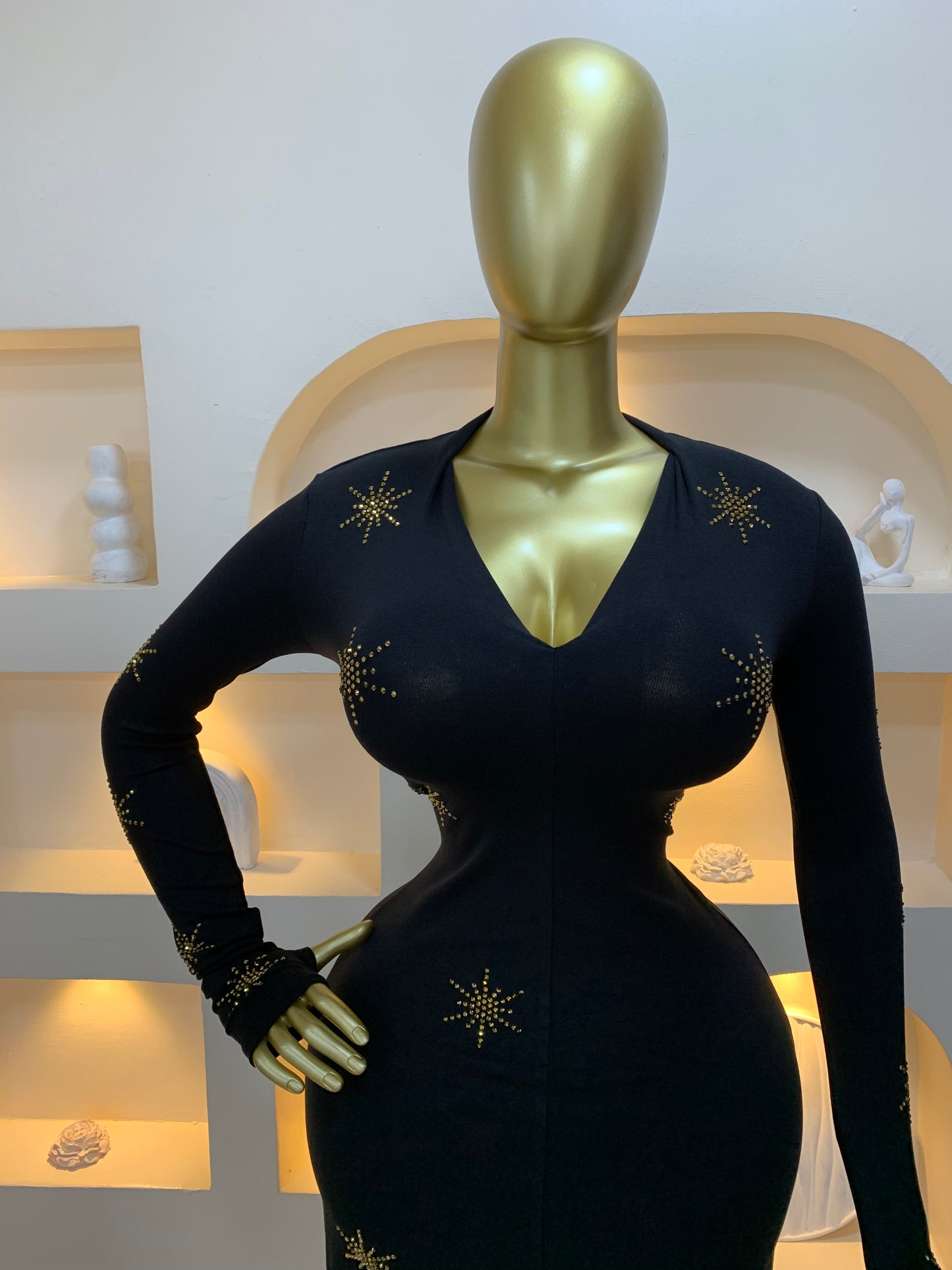 Gold Star Stone Dress Tmf051