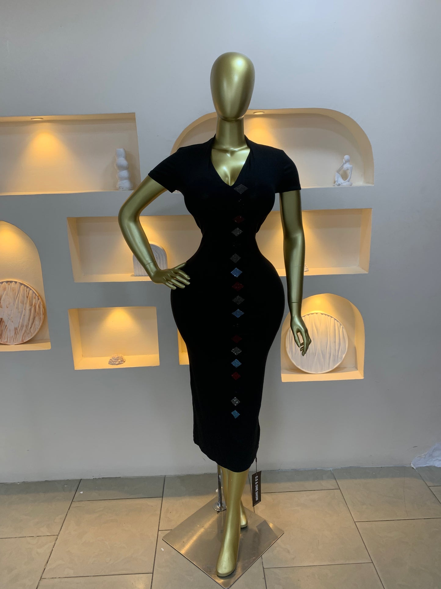 Hexagon bodycon gown Tmf015