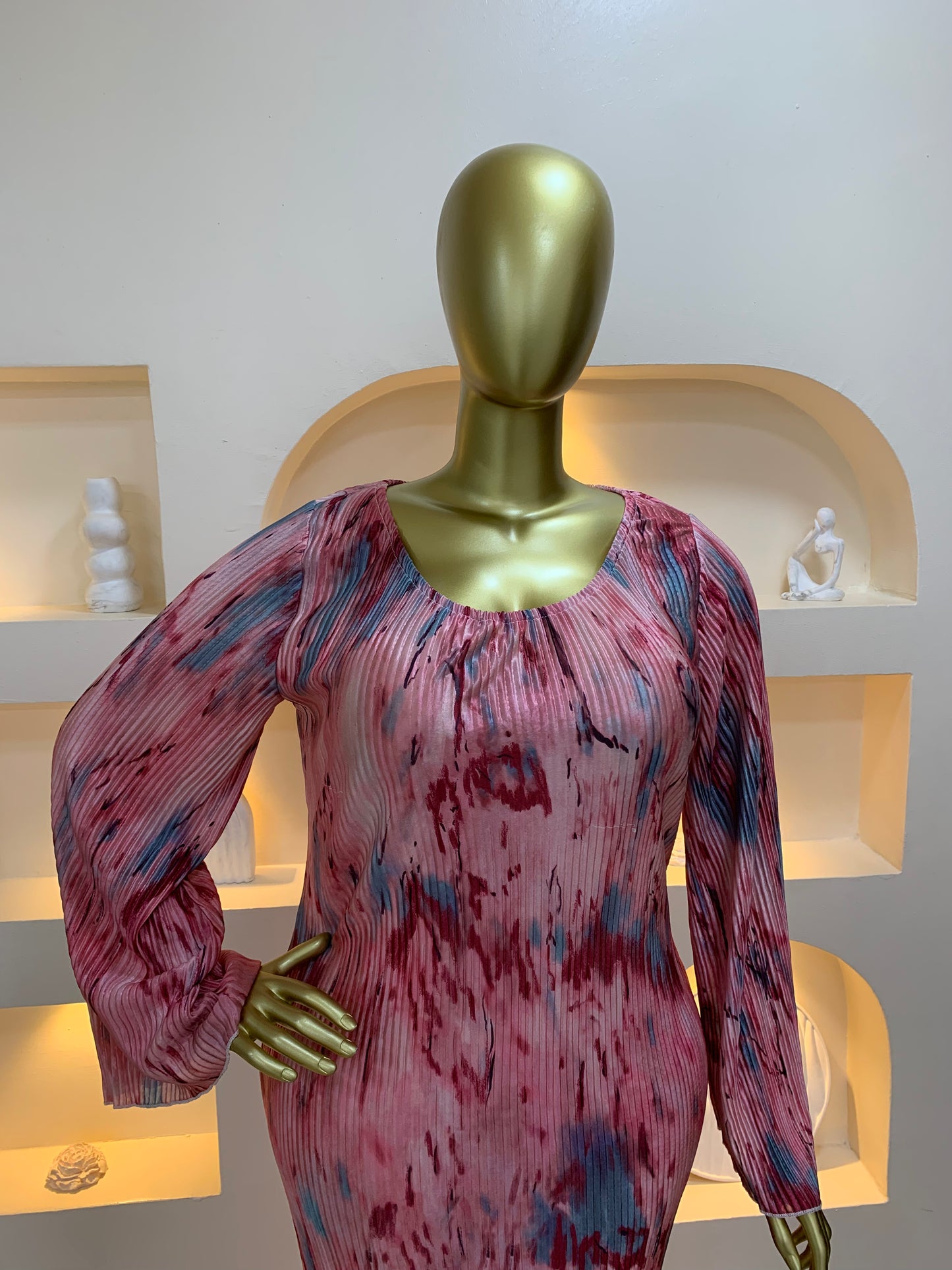 Accordion chiffon dress