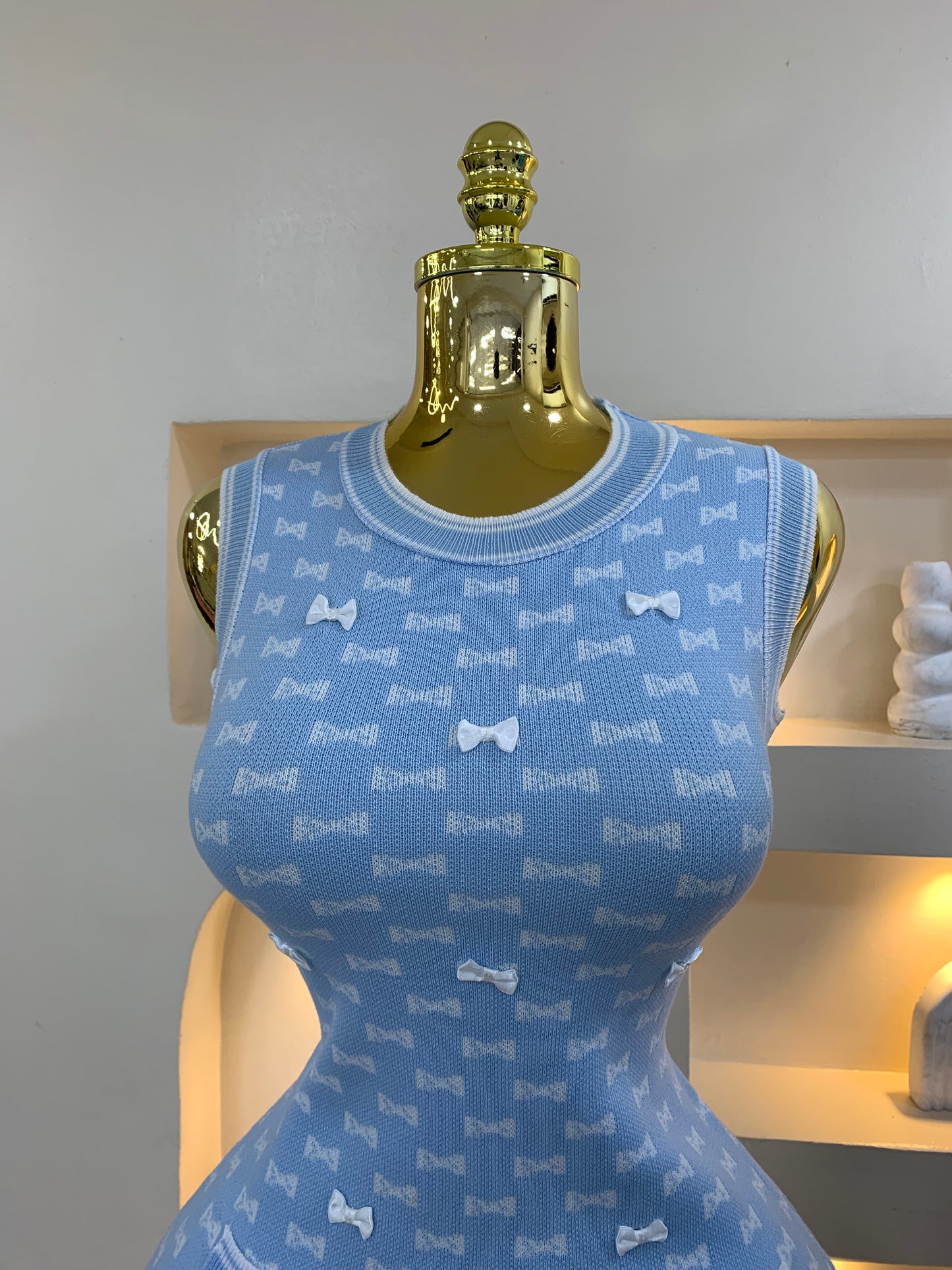 Bow Sleeveless Dress MW1004