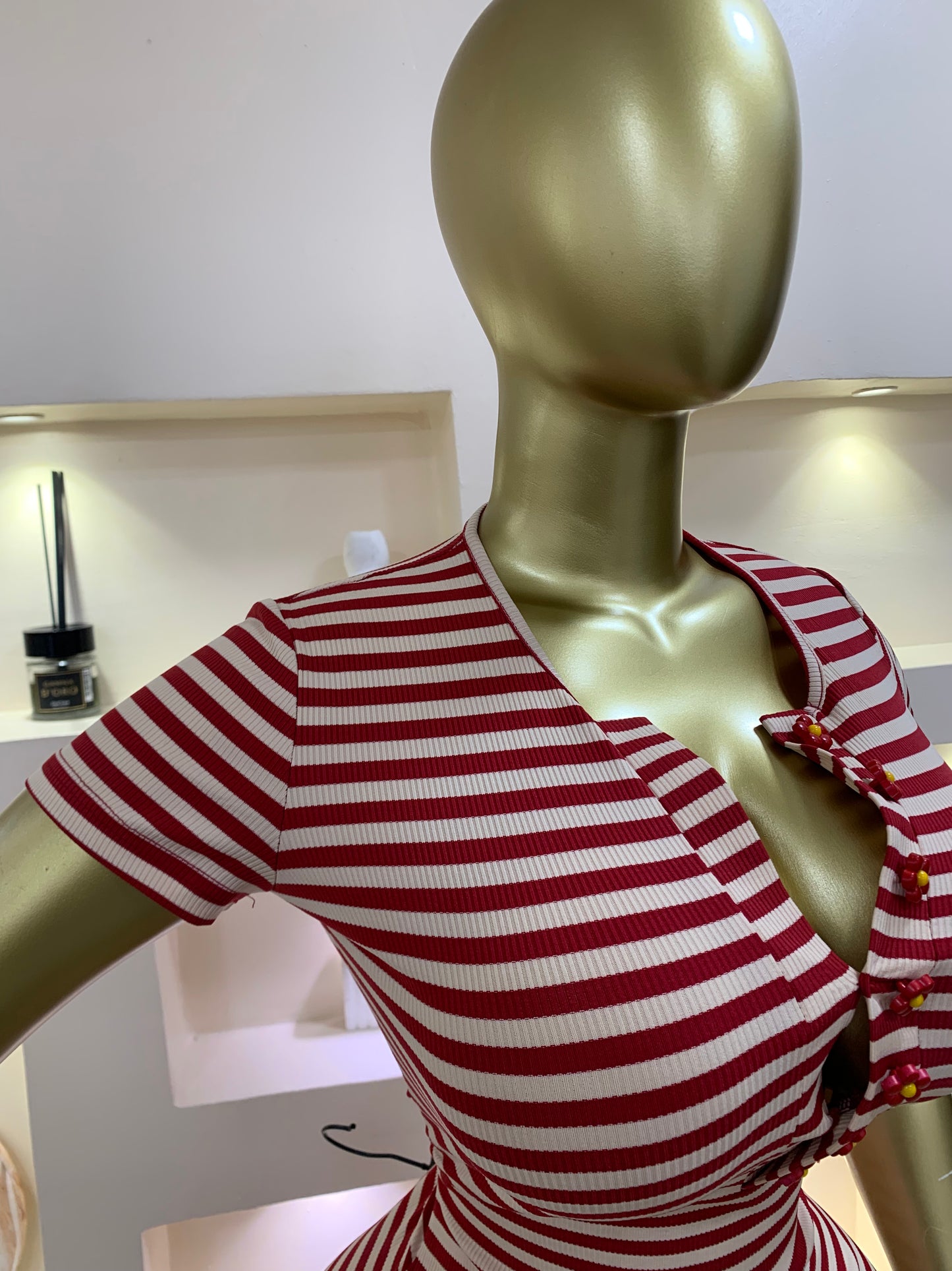 Citron stripe bodycon dress Tmf004