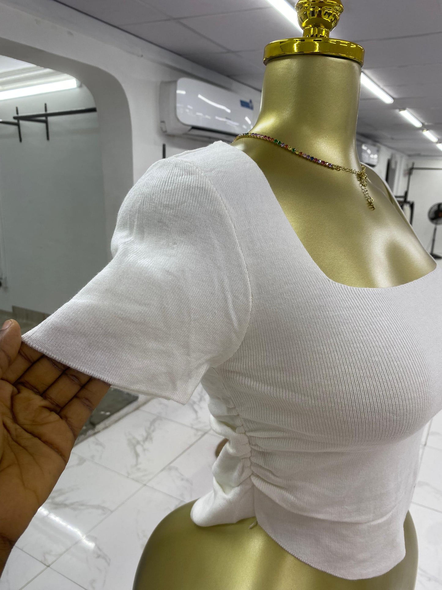 Square Neck Raunch Crop Top