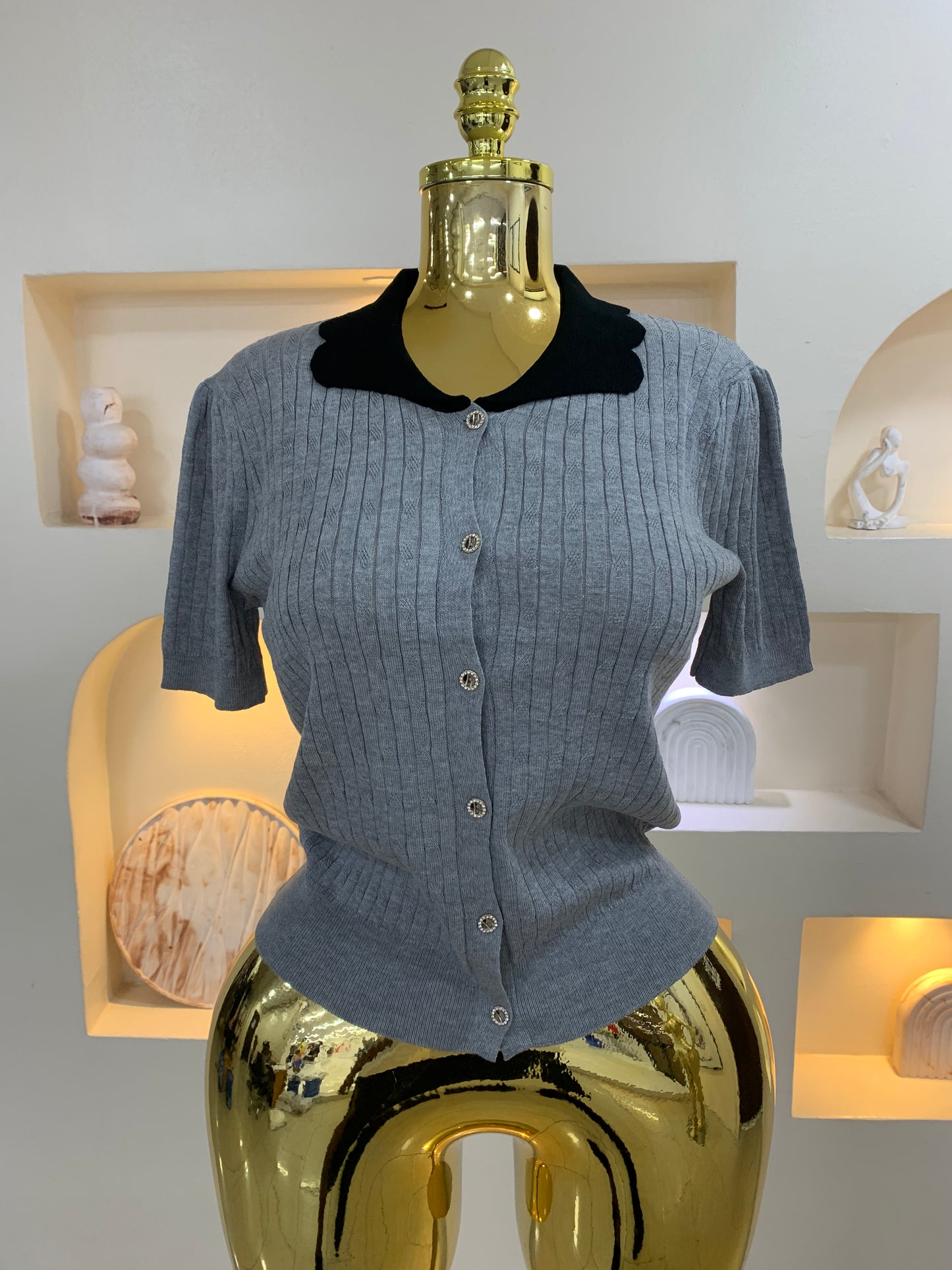 Stone Button Top ZB853