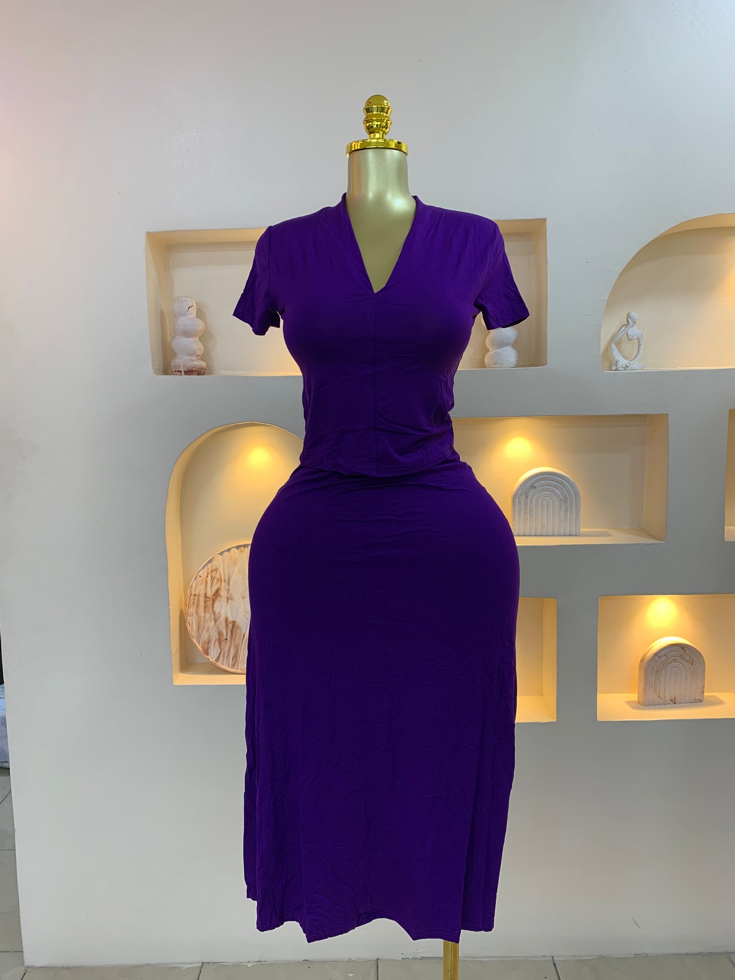 Plain Skirt Two Piece Set GG124