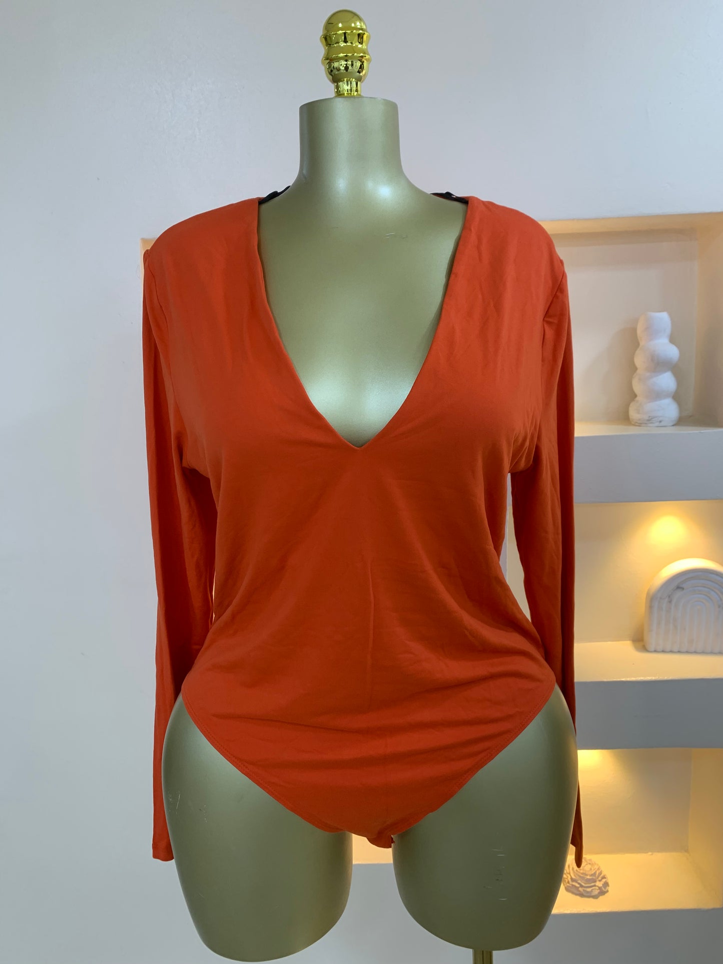 V neck Long sleeve bodysuit TMF030