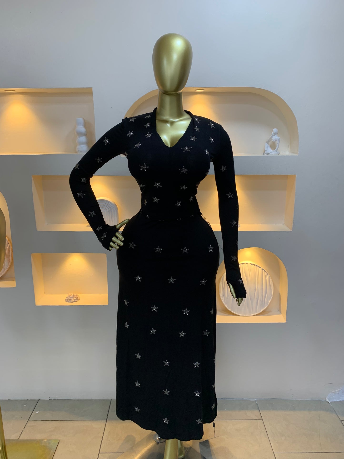 Star Stone Bodycon Two Piece Set MW2198
