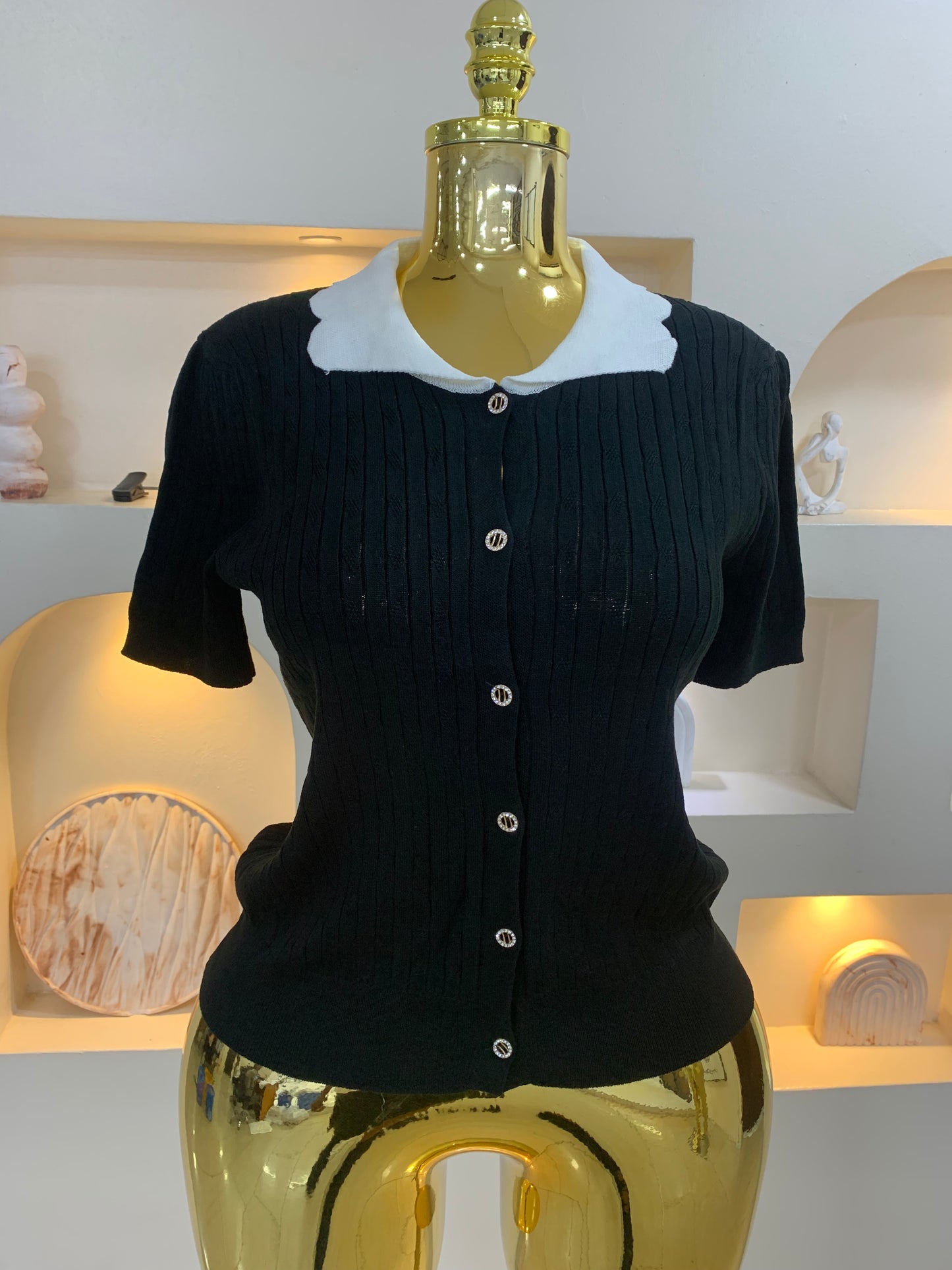Stone Button Top ZB853