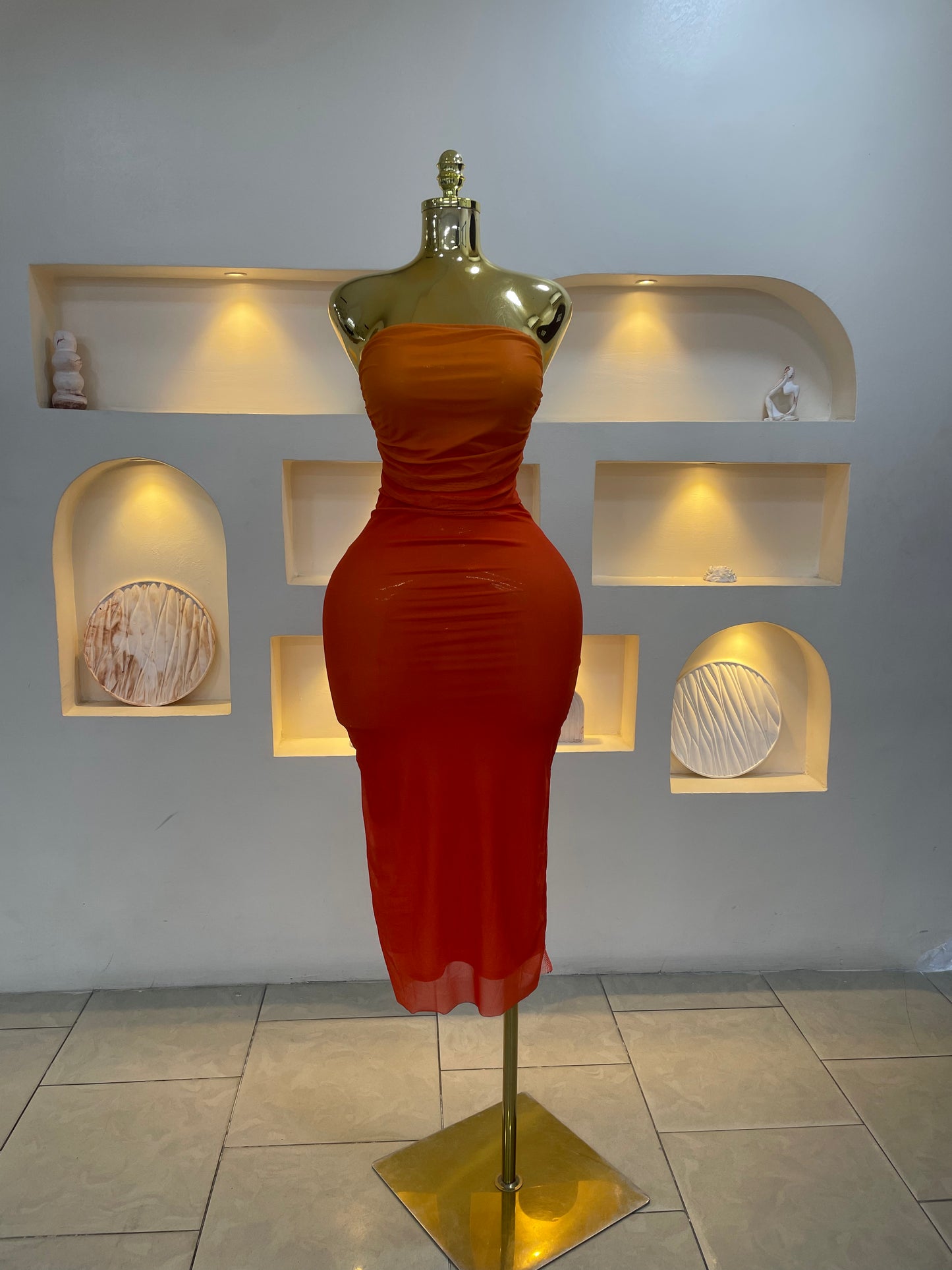 Tube mesh dress Mesh789