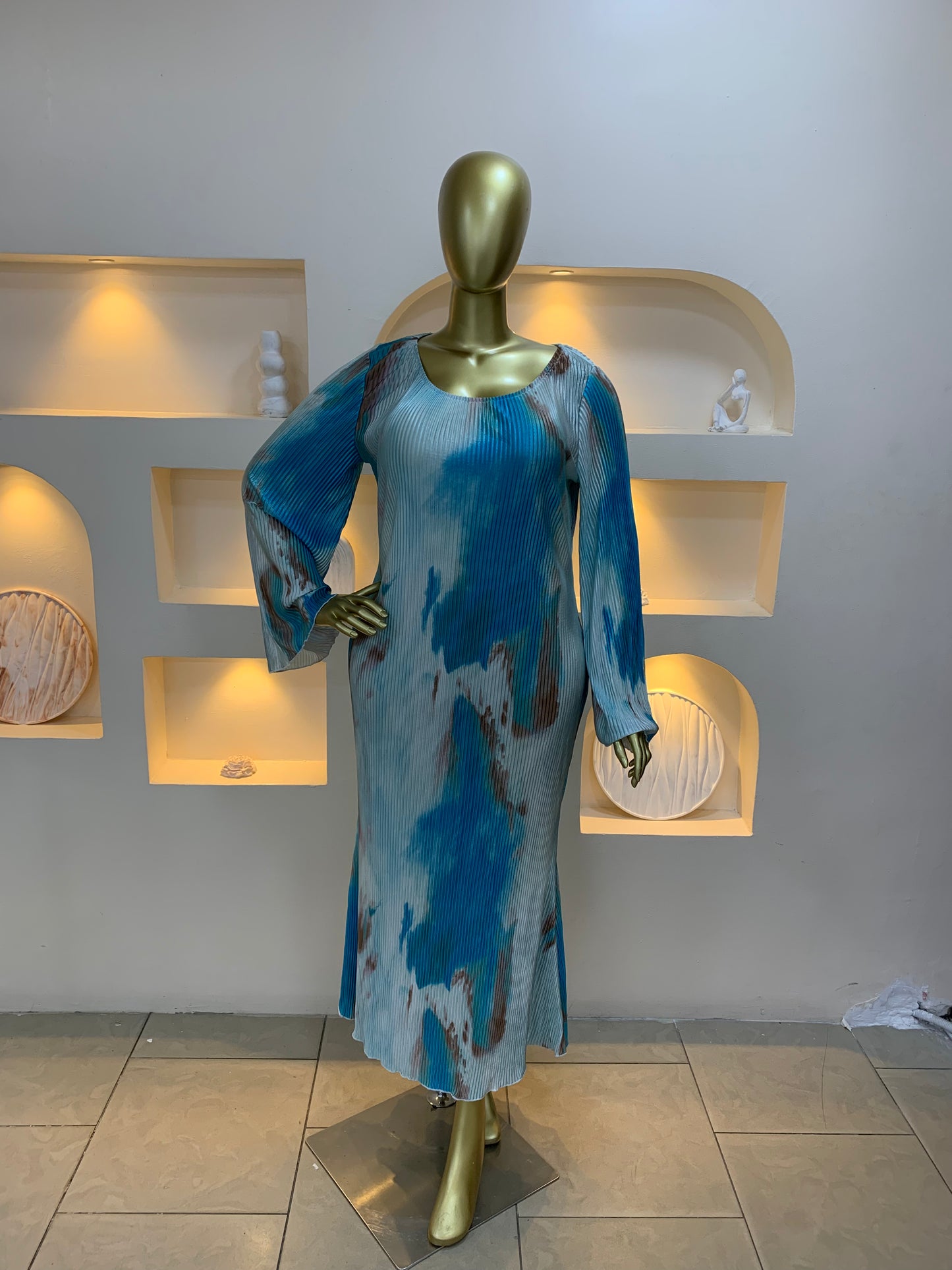Accordion chiffon dress