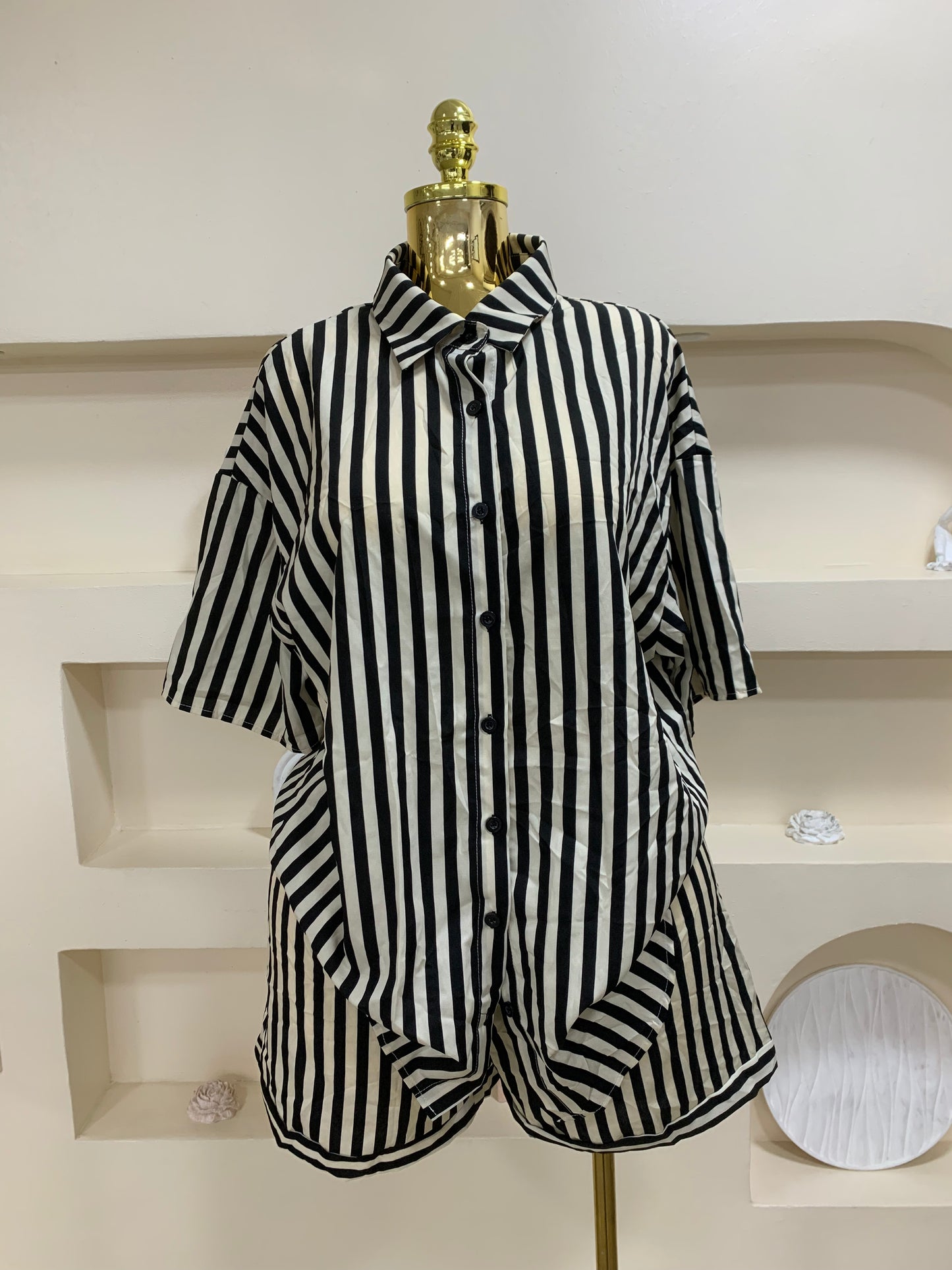 Big Strip Shirt Two Piece