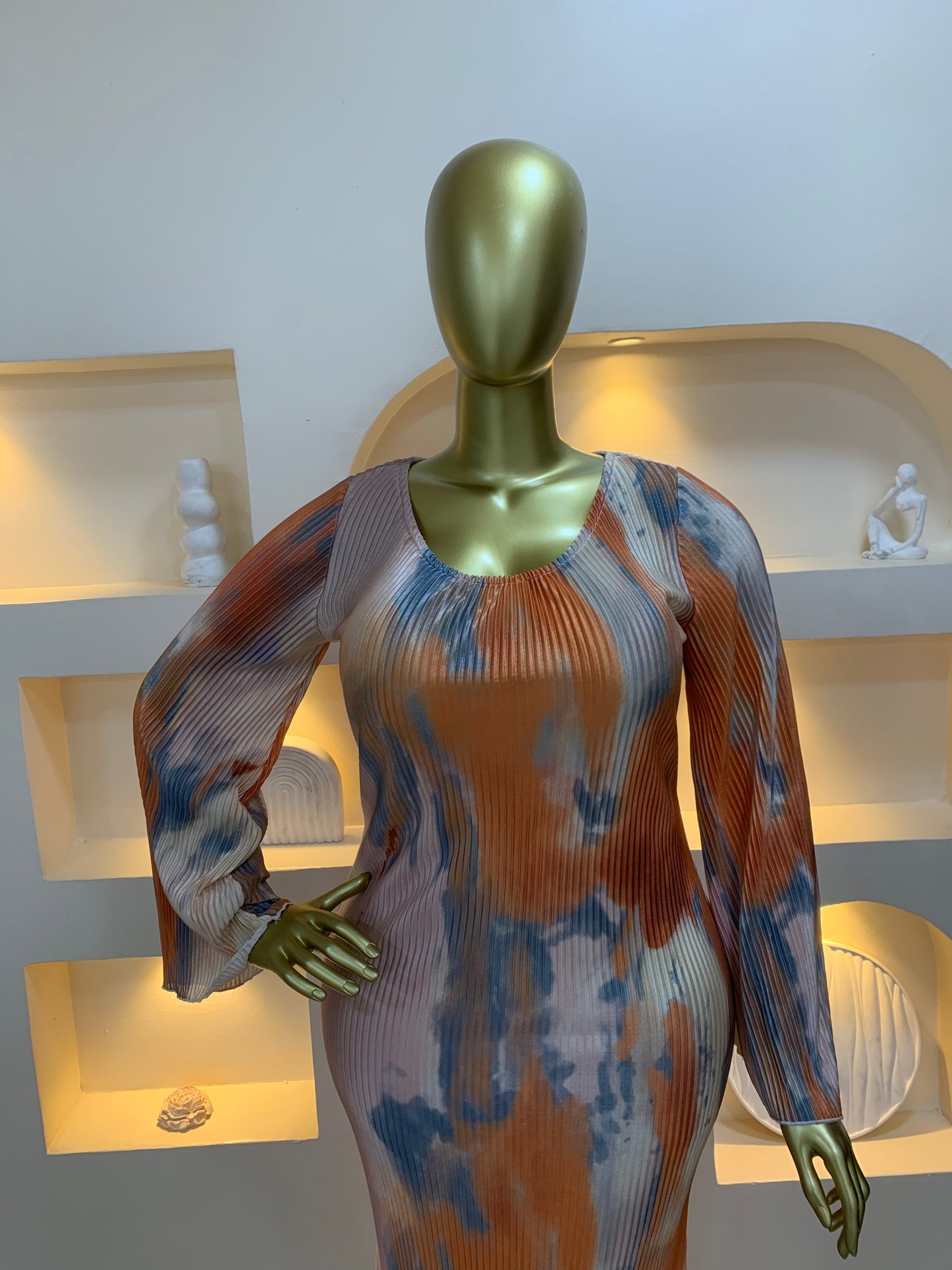 Accordion chiffon dress