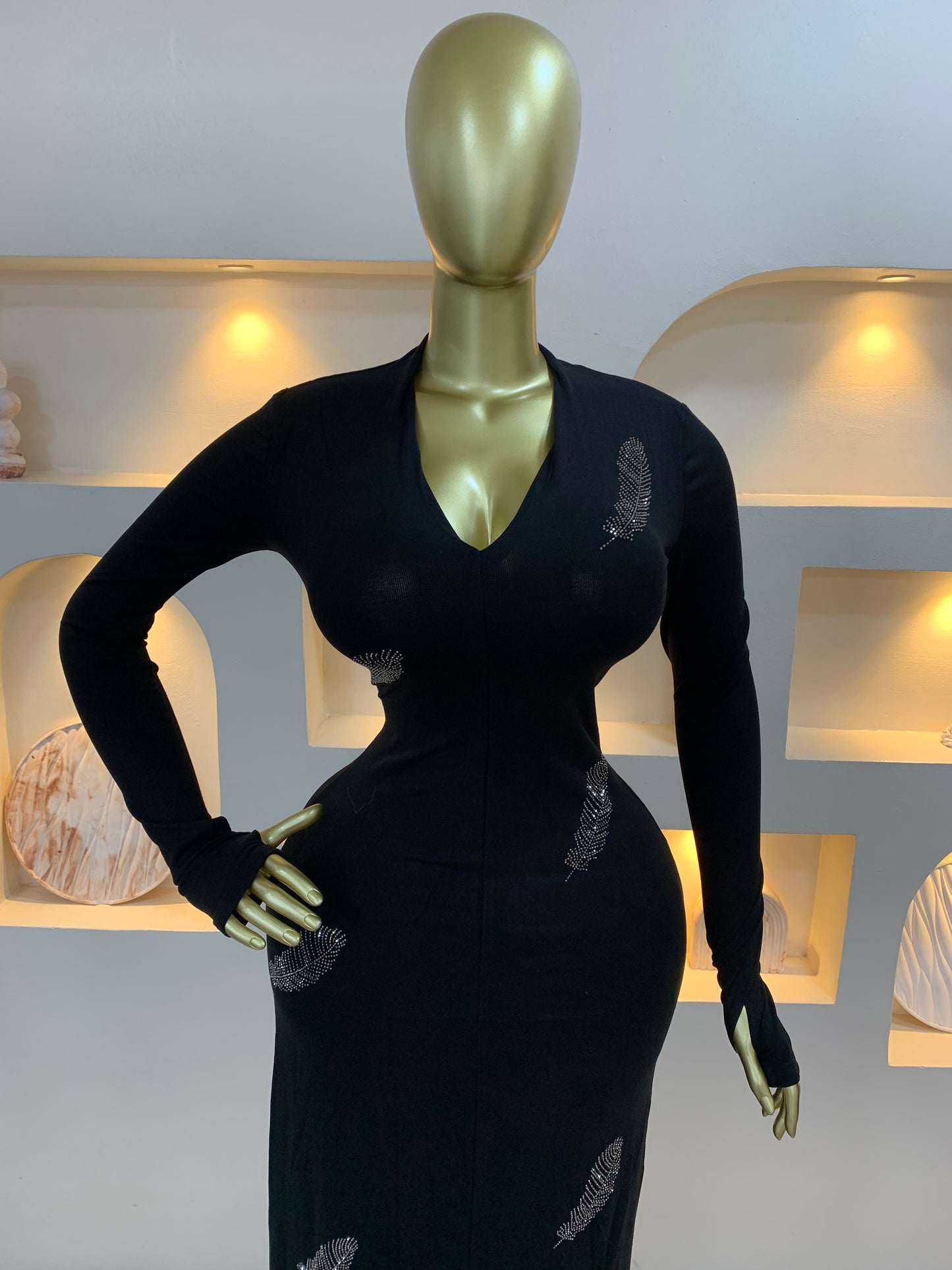 Leaf Stone Bodycon Dress MW123