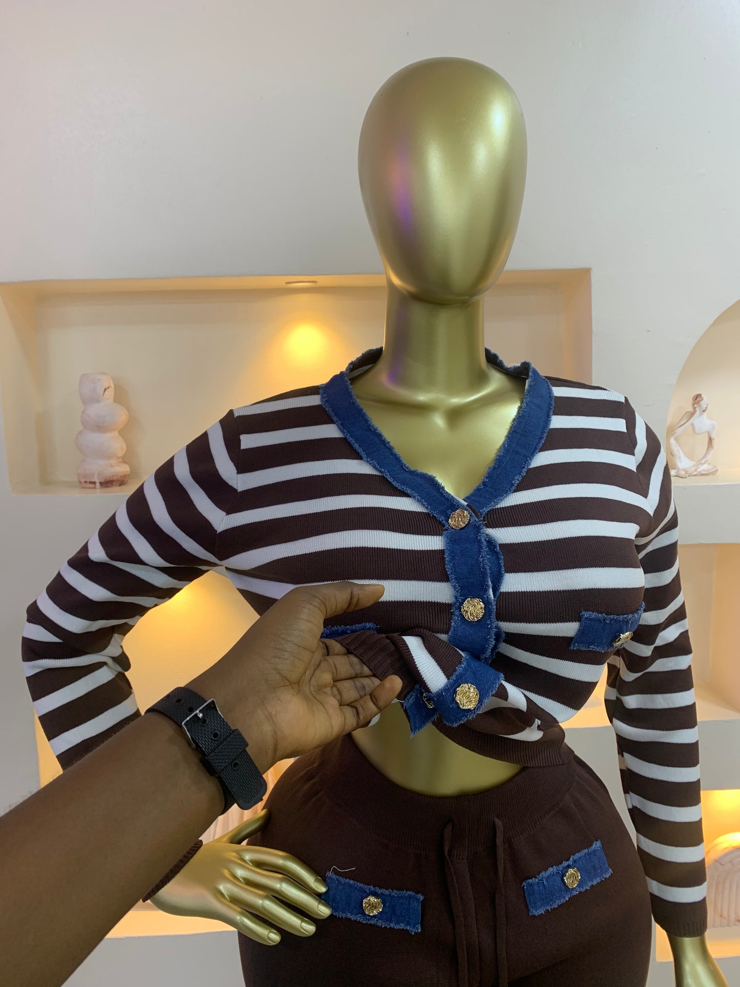 Denim Neck Two Piece MW1111
