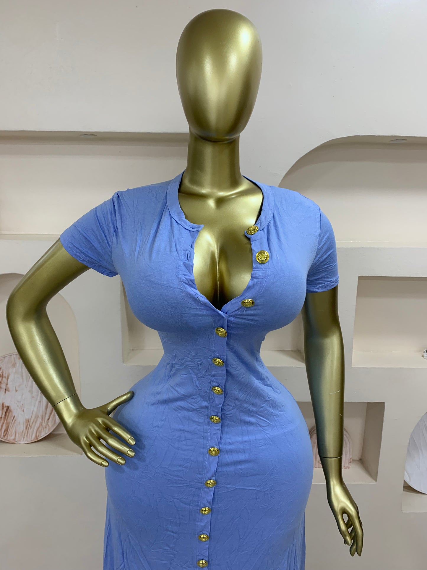 Gold Button dress MW127