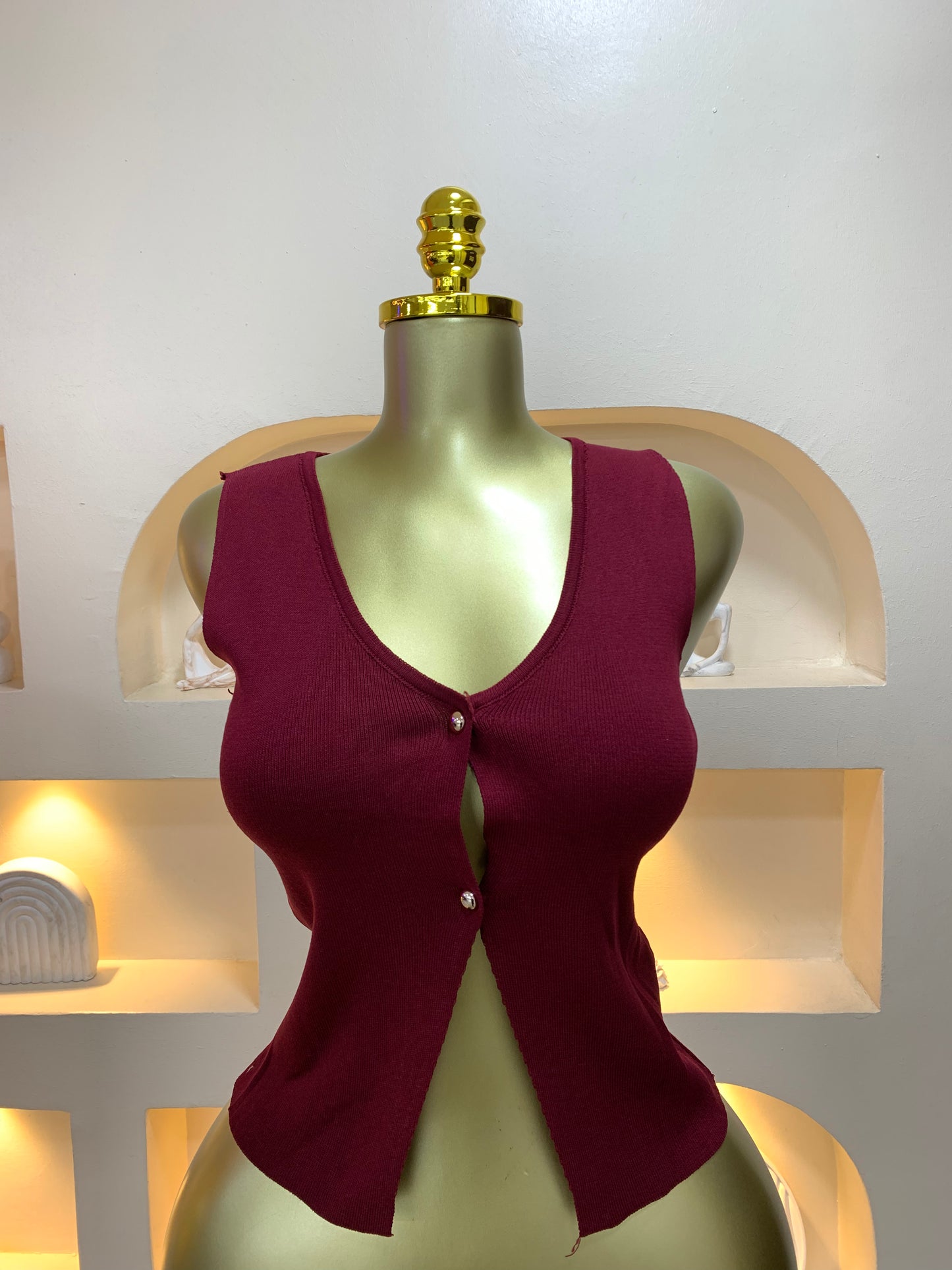 Amy round button top MW5004