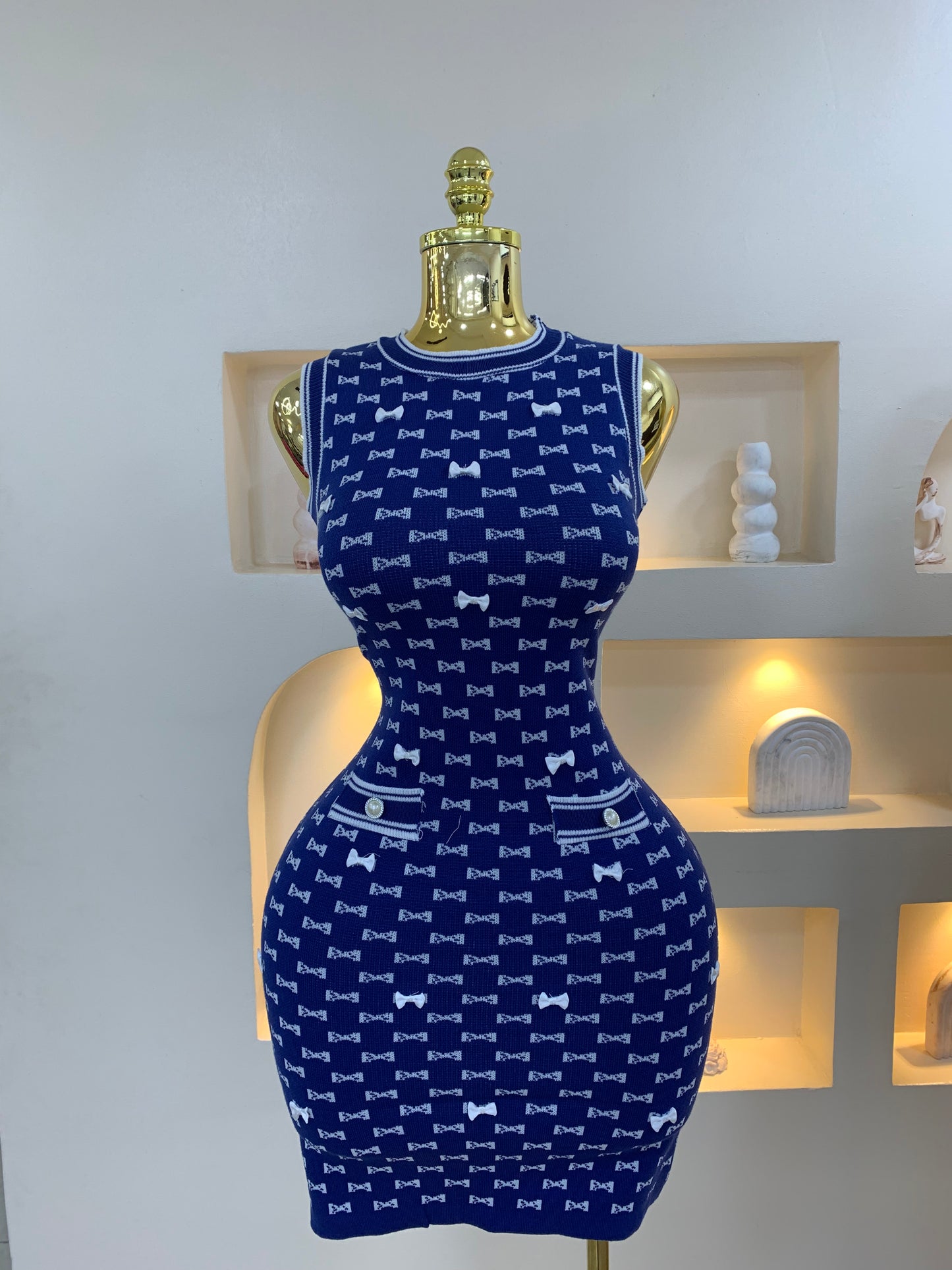 Bow Sleeveless Dress MW1004