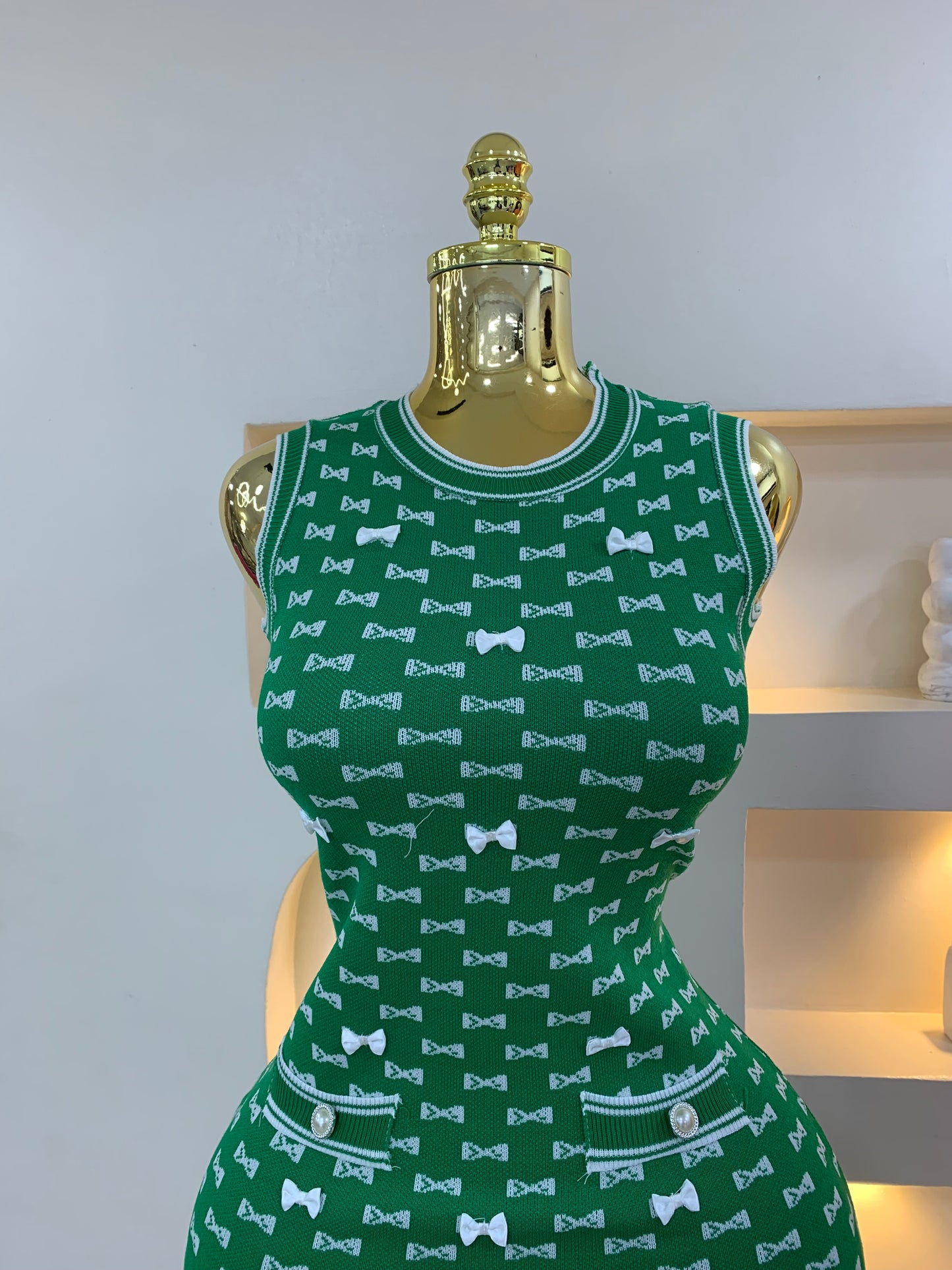 Bow Sleeveless Dress MW1004