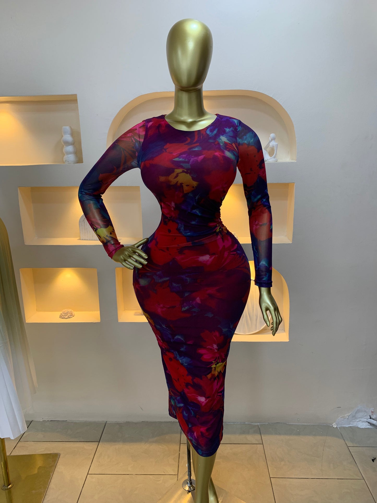 Slit Mesh Dress MRT234