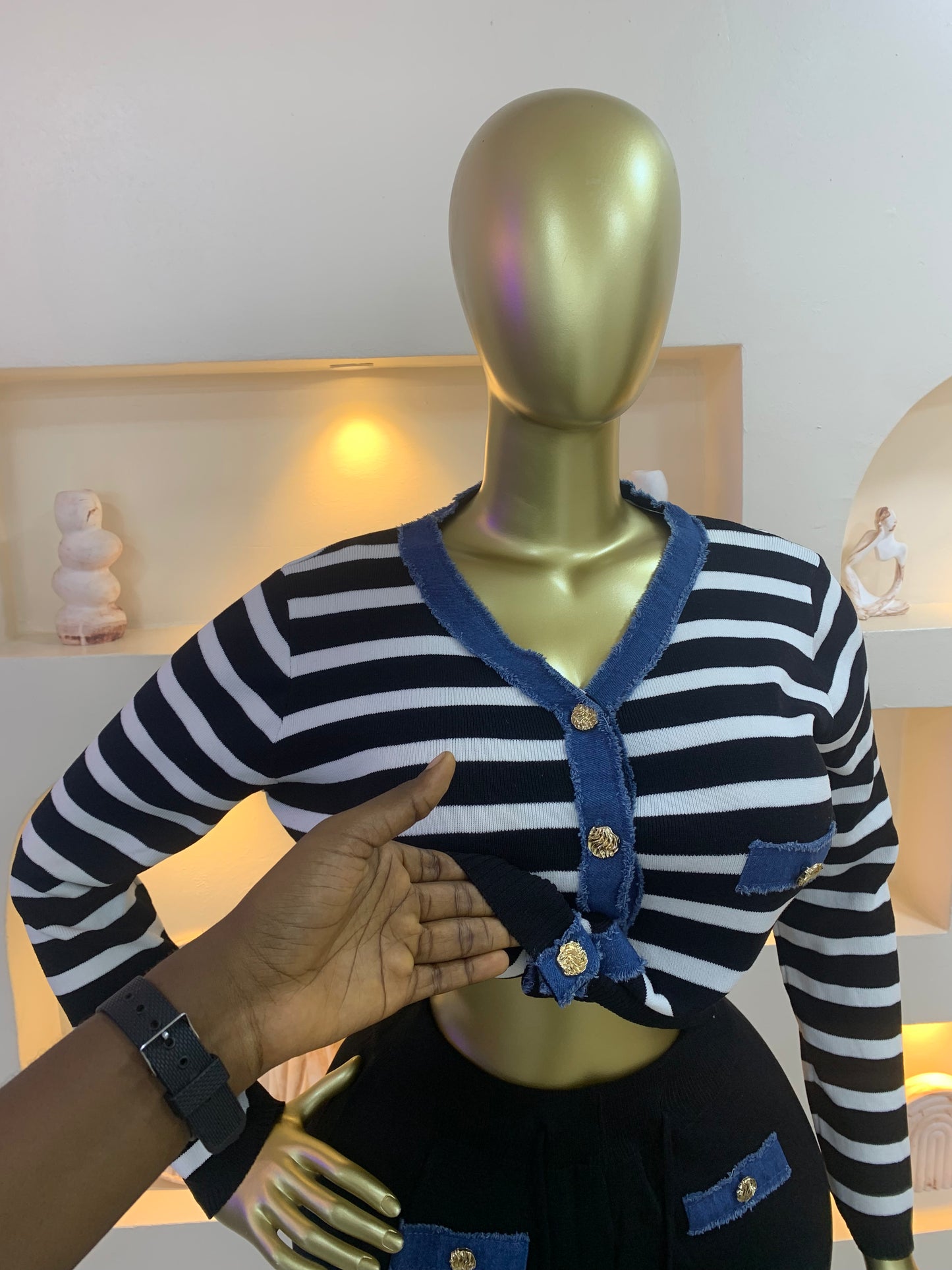 Denim Neck Two Piece MW1111